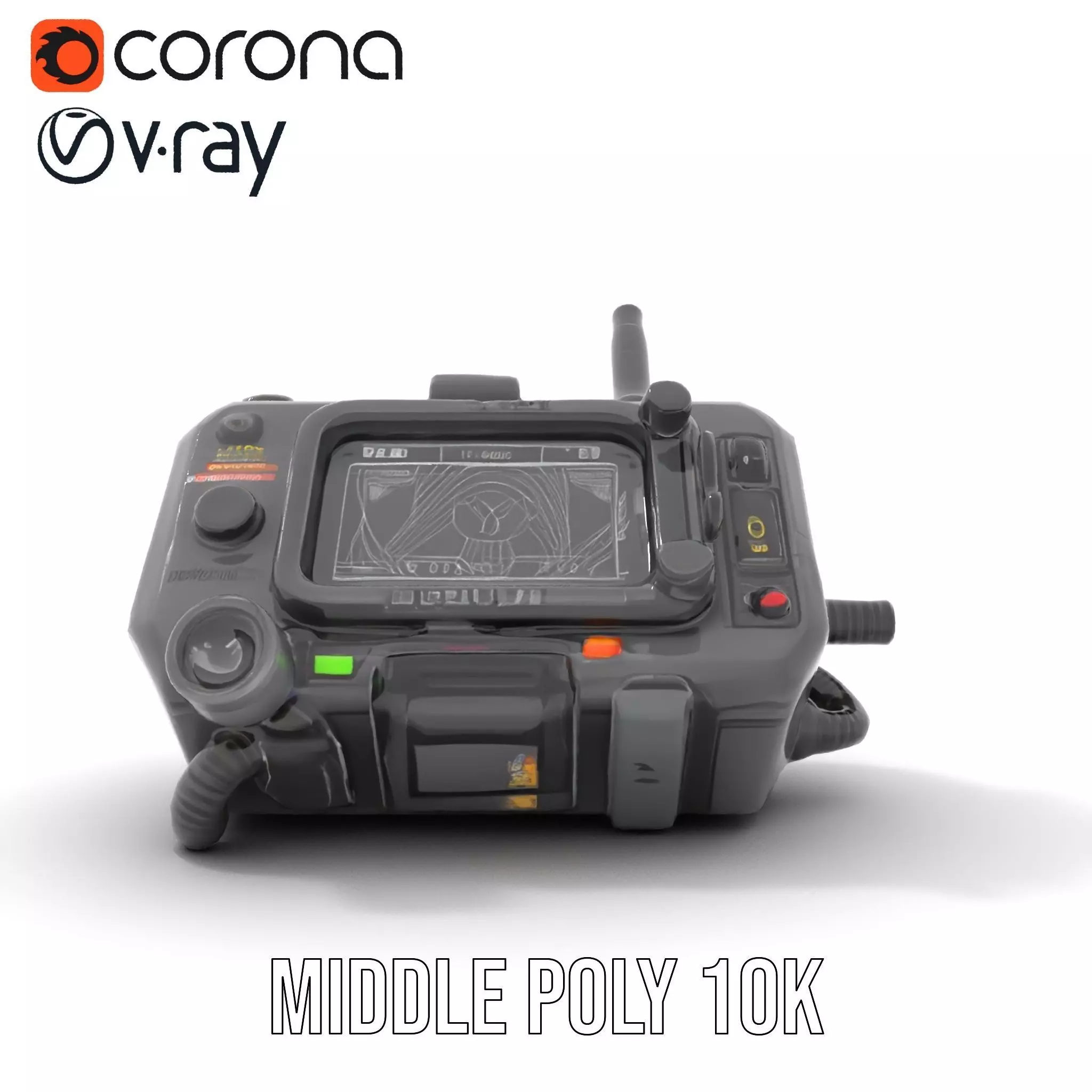 Retro Futuristic Device Model Pack Low-poly 3D model_12