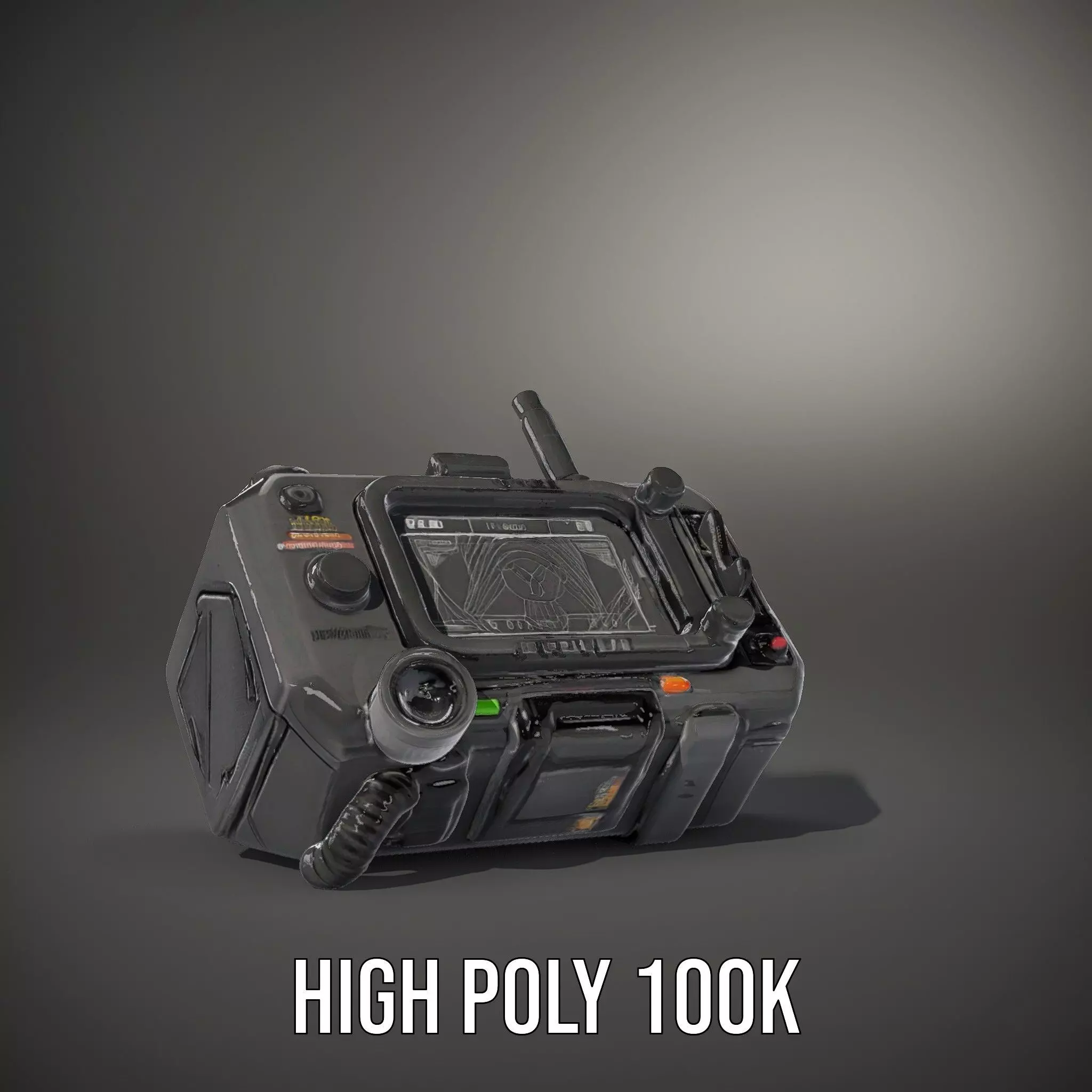 Retro Futuristic Device Model Pack Low-poly 3D model_9