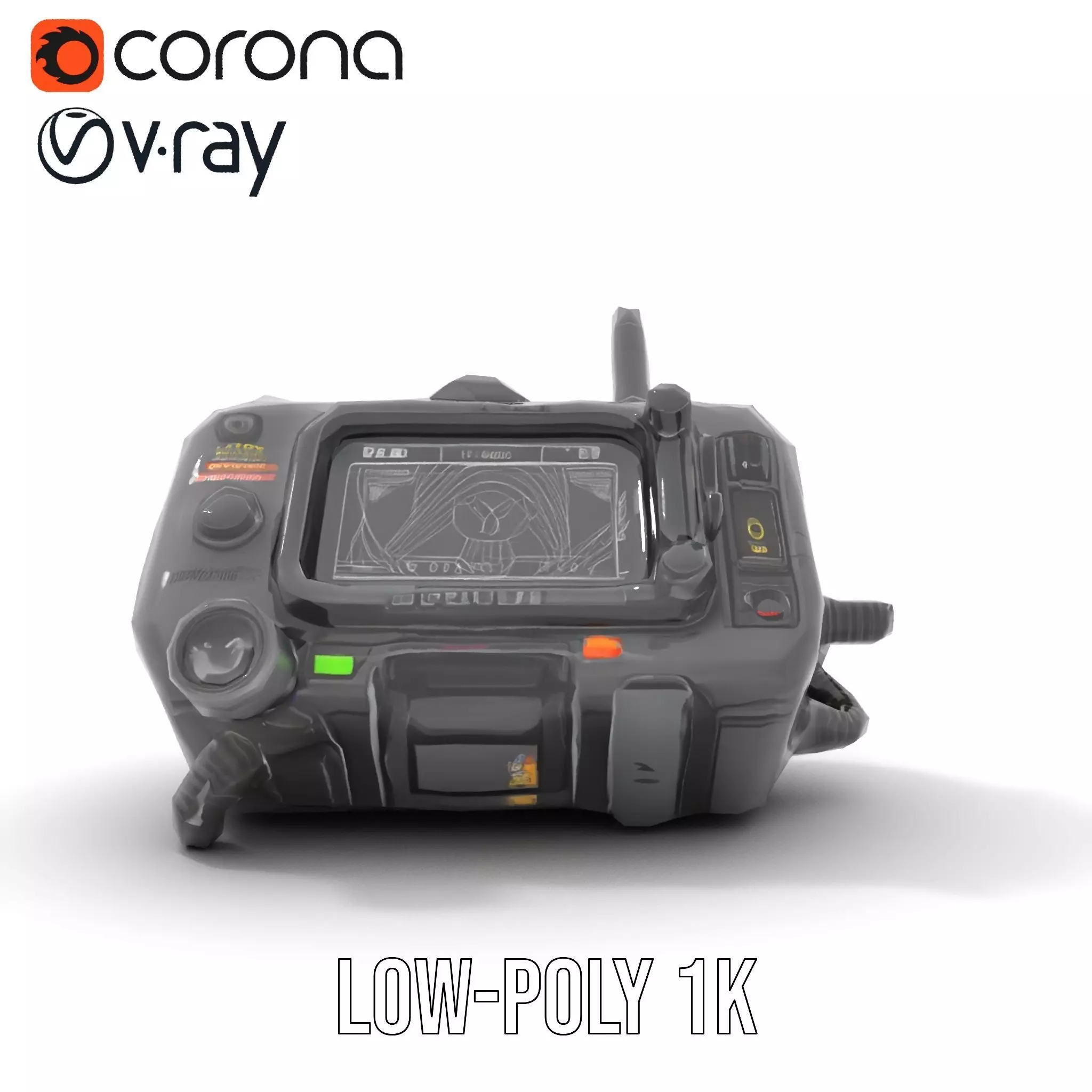 Retro Futuristic Device Model Pack Low-poly 3D model_8