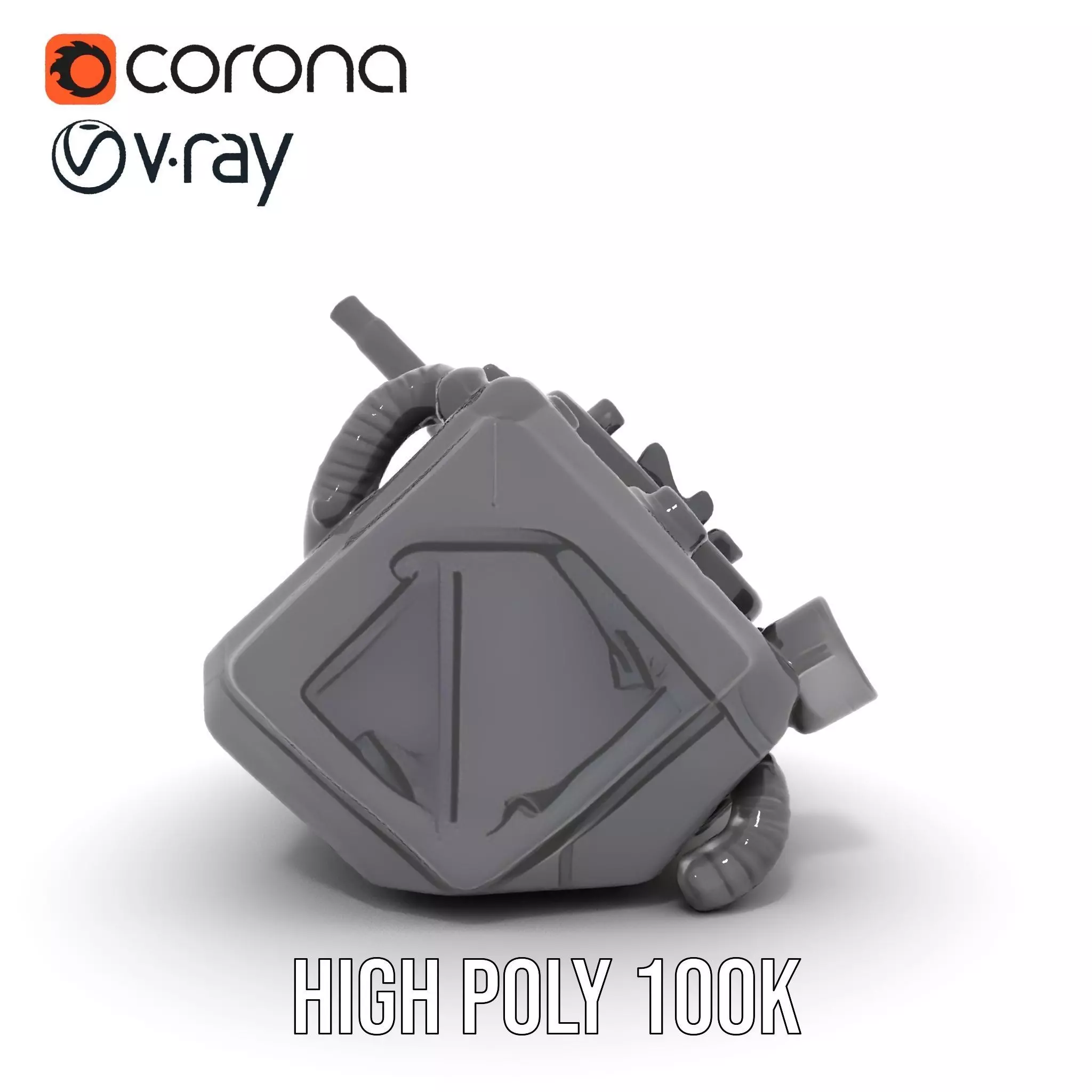 Retro Futuristic Device Model Pack Low-poly 3D model_27