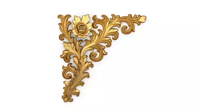 Classic carved corner decor ornament cnc 3d printing stl 09 3D print model