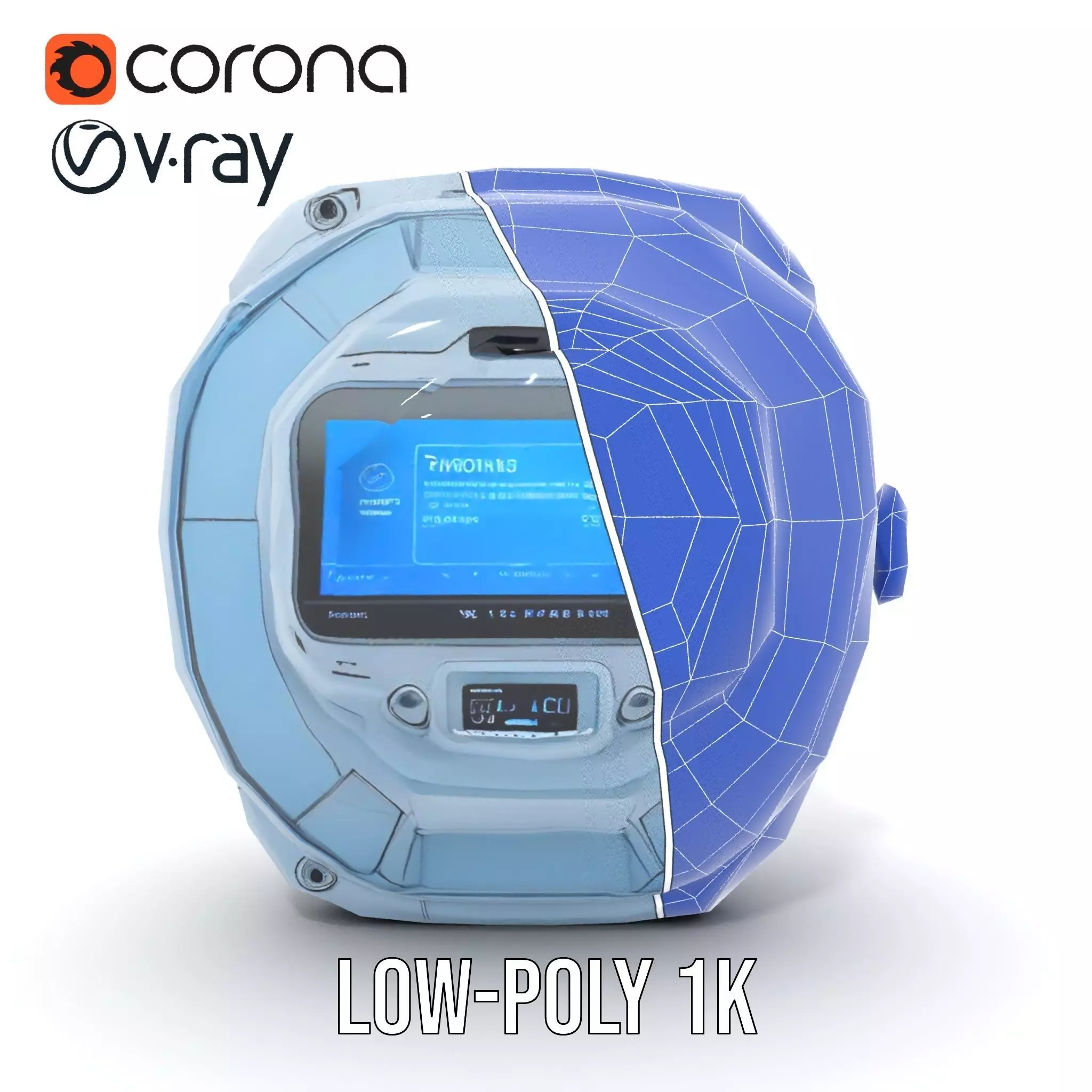 Futuristic WallMounted Interface model pack Low-poly 3D model_24