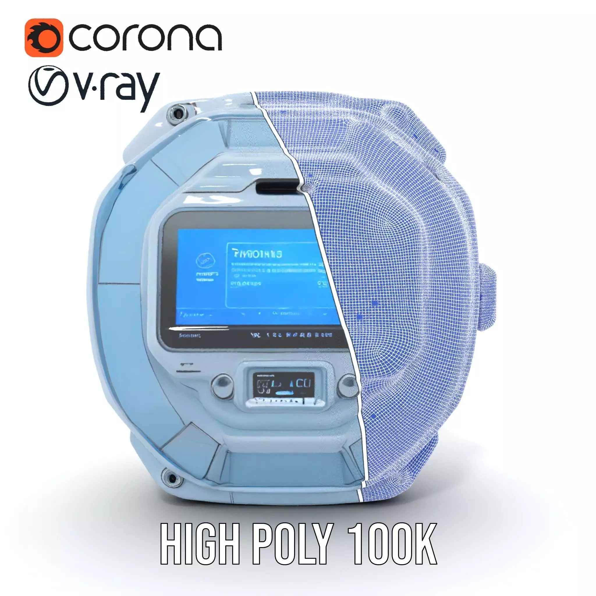 Futuristic WallMounted Interface model pack Low-poly 3D model_35