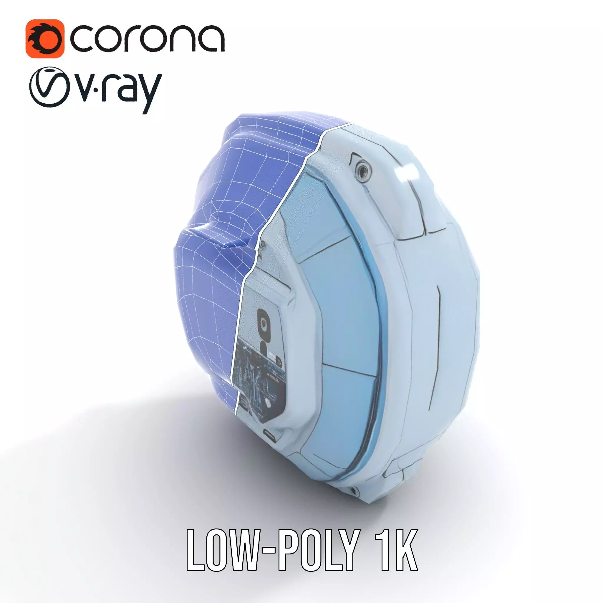 Futuristic WallMounted Interface model pack Low-poly 3D model_32