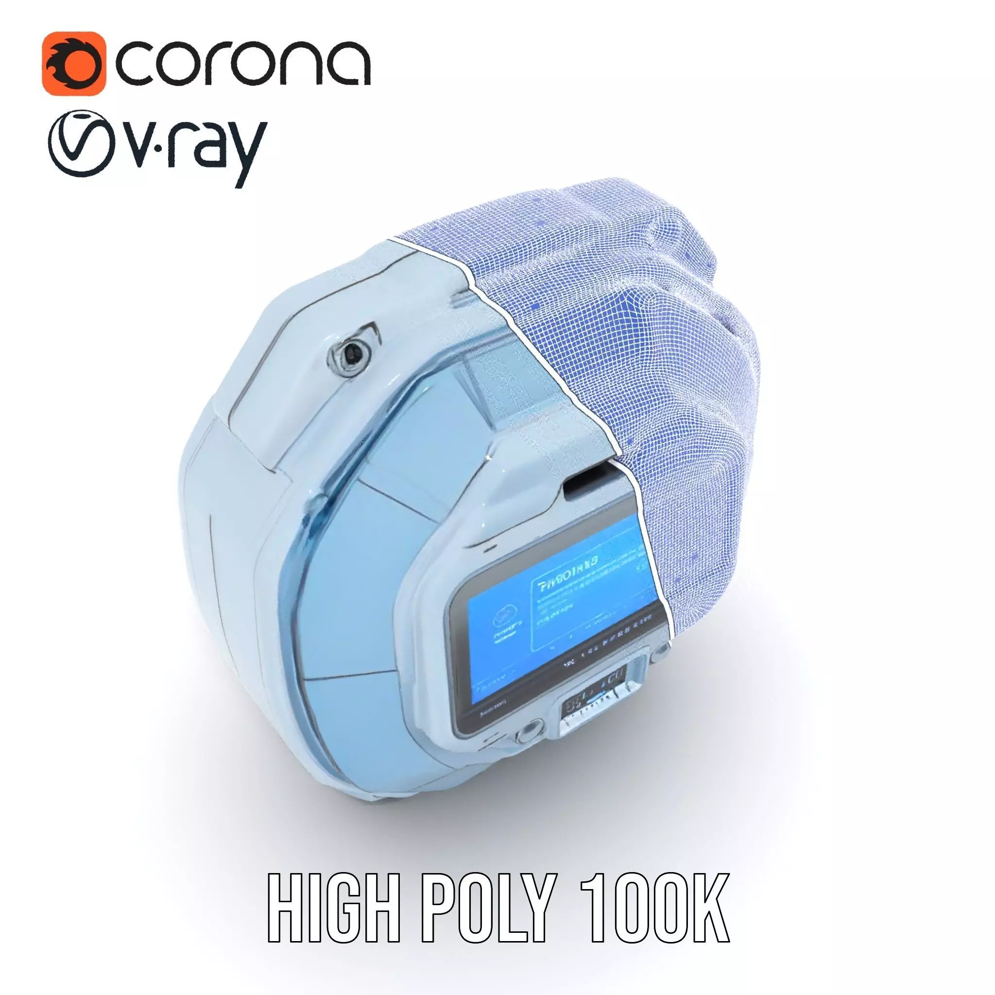 Futuristic WallMounted Interface model pack Low-poly 3D model_30