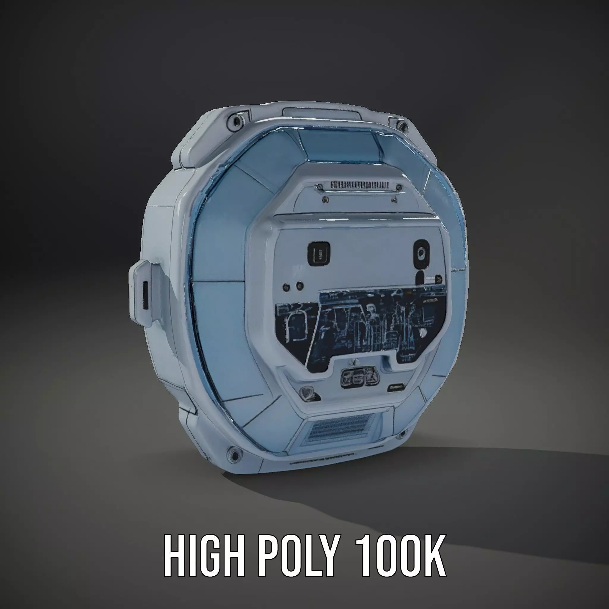 Futuristic WallMounted Interface model pack Low-poly 3D model_11