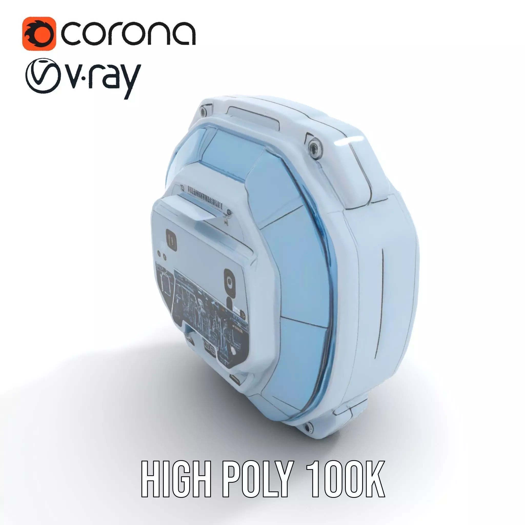 Futuristic WallMounted Interface model pack Low-poly 3D model_19