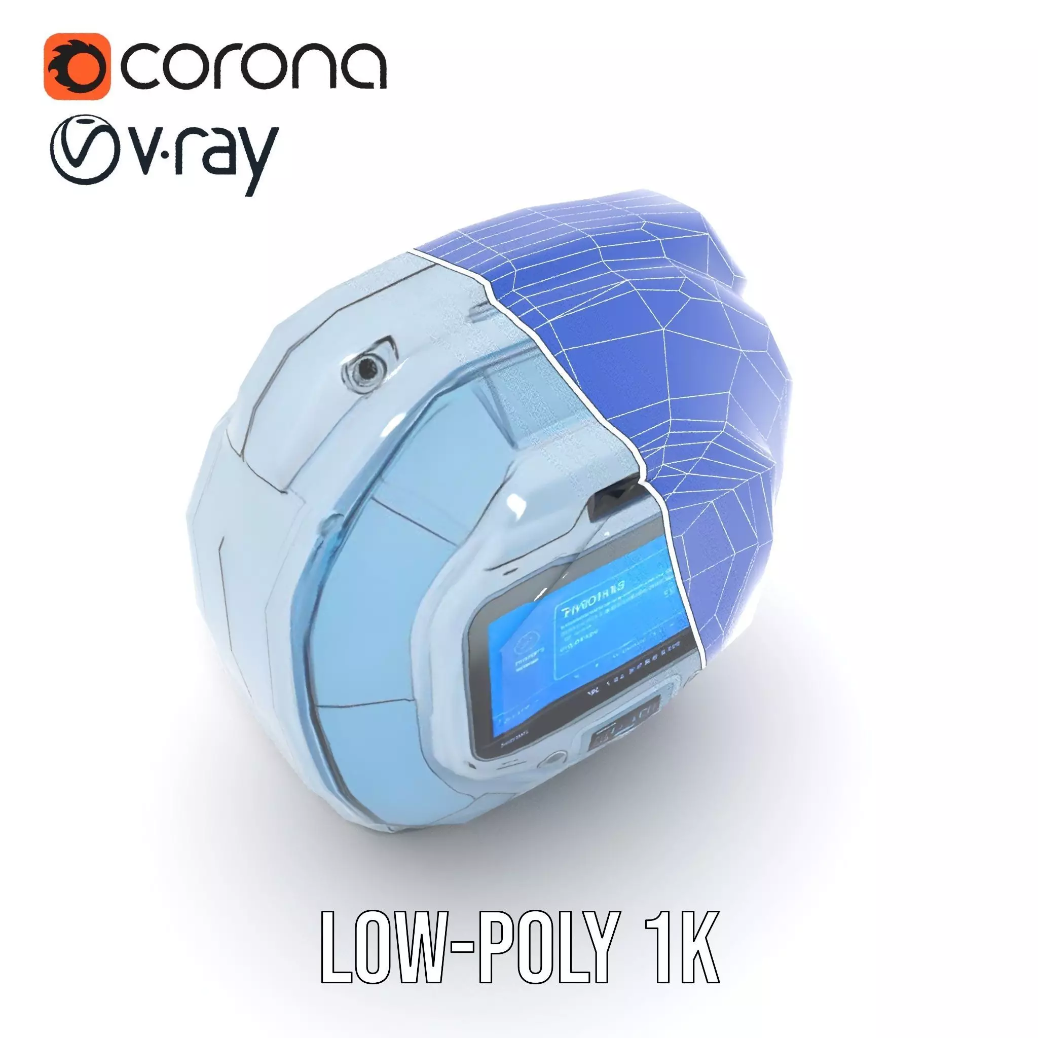 Futuristic WallMounted Interface model pack Low-poly 3D model_21