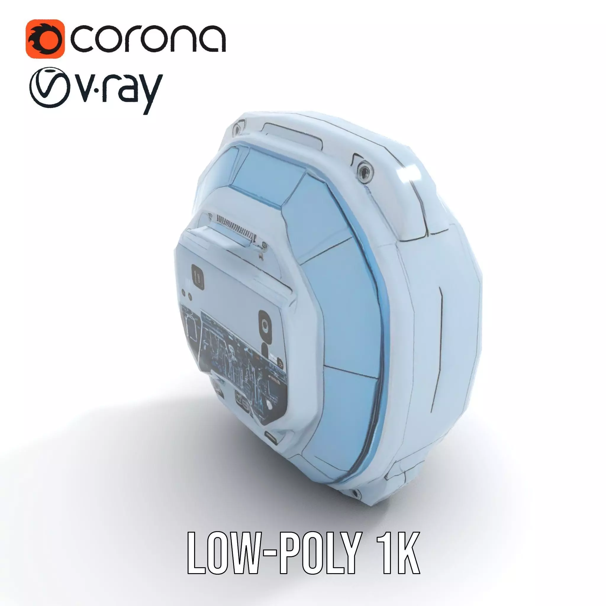 Futuristic WallMounted Interface model pack Low-poly 3D model_15