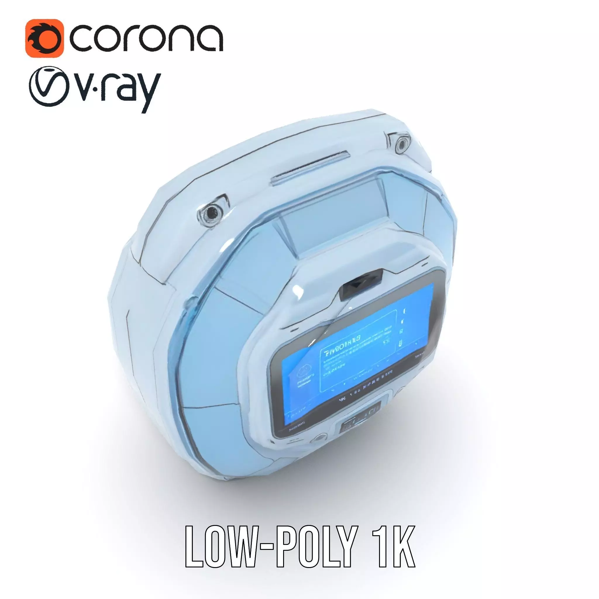 Futuristic WallMounted Interface model pack Low-poly 3D model_10