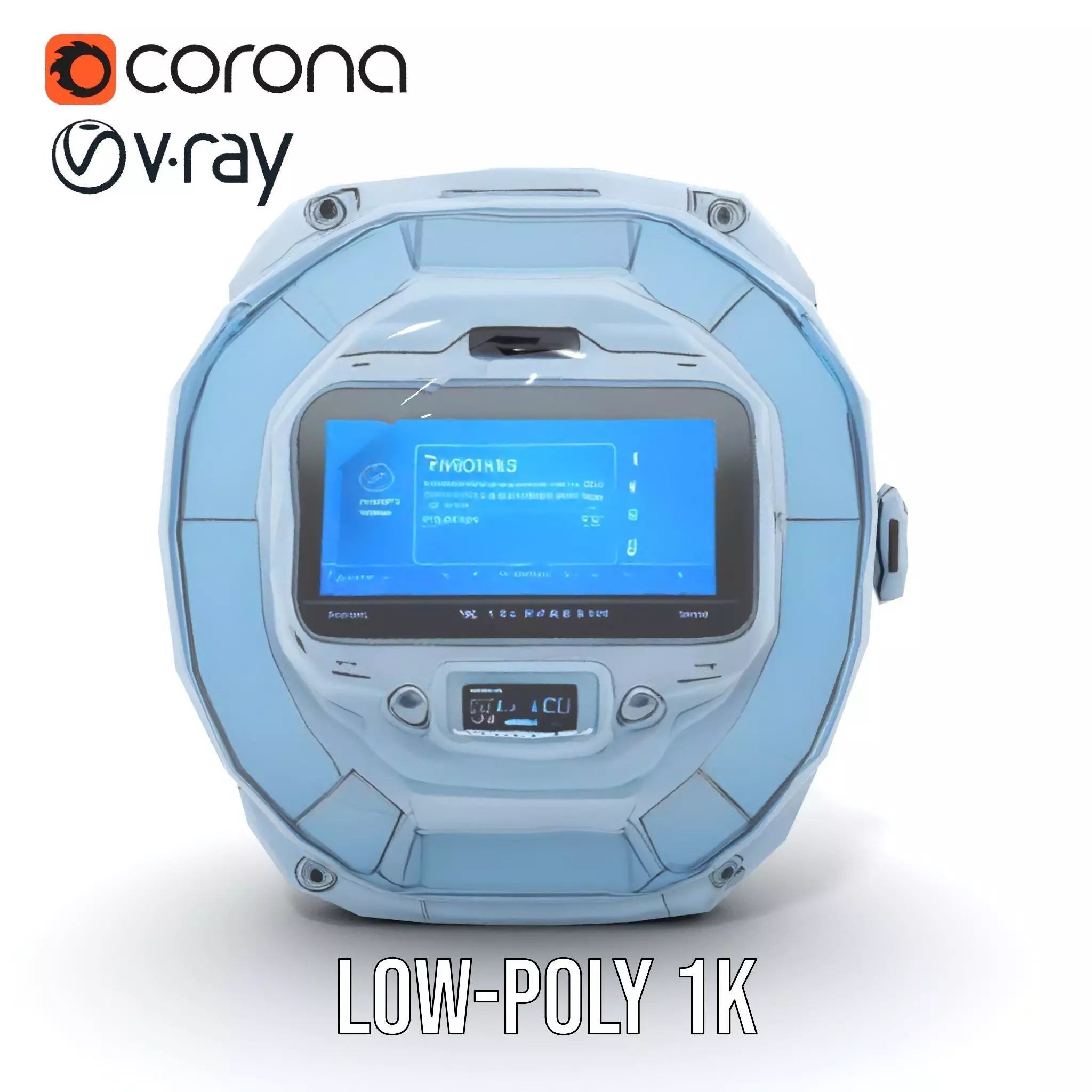 Futuristic WallMounted Interface model pack Low-poly 3D model_26