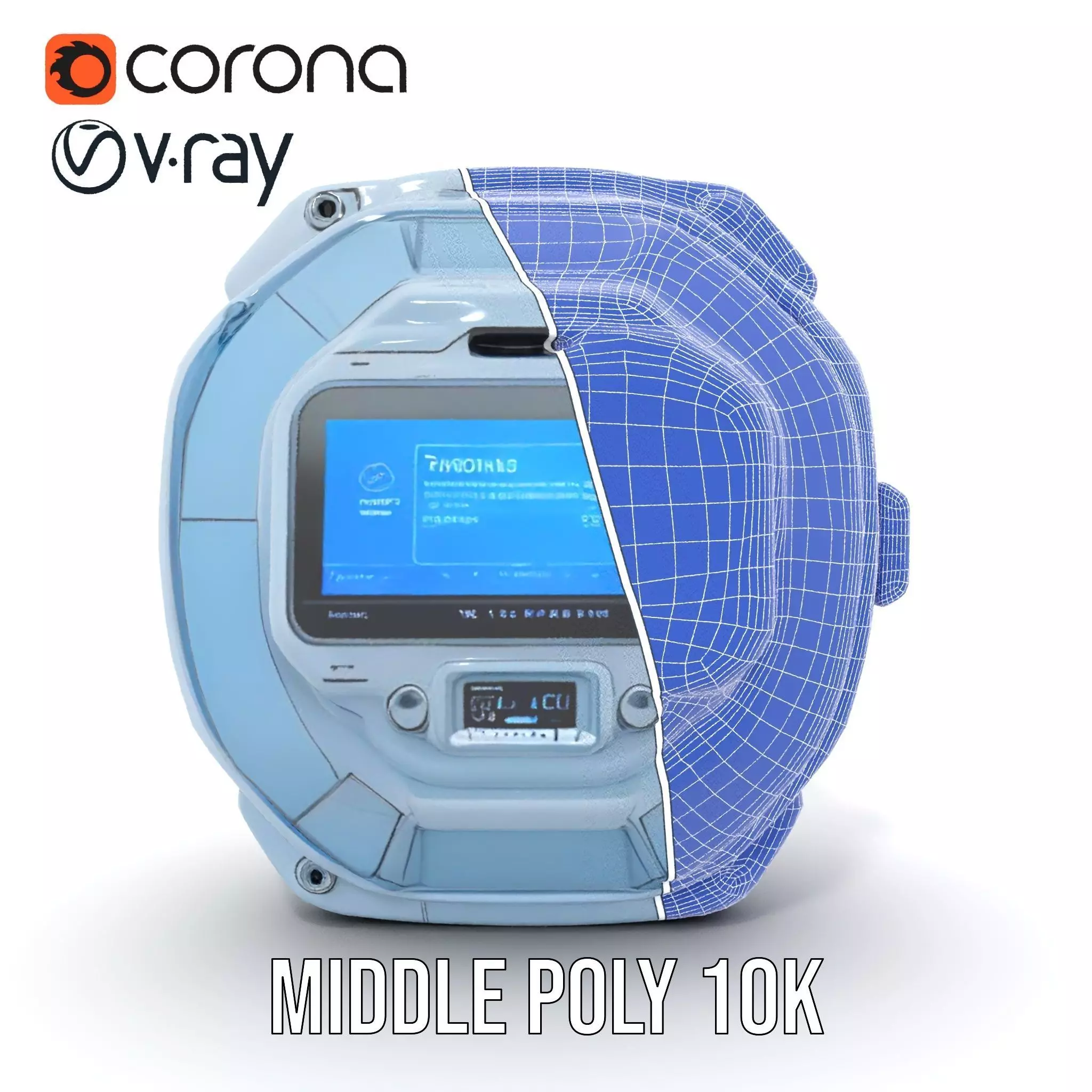 Futuristic WallMounted Interface model pack Low-poly 3D model_31