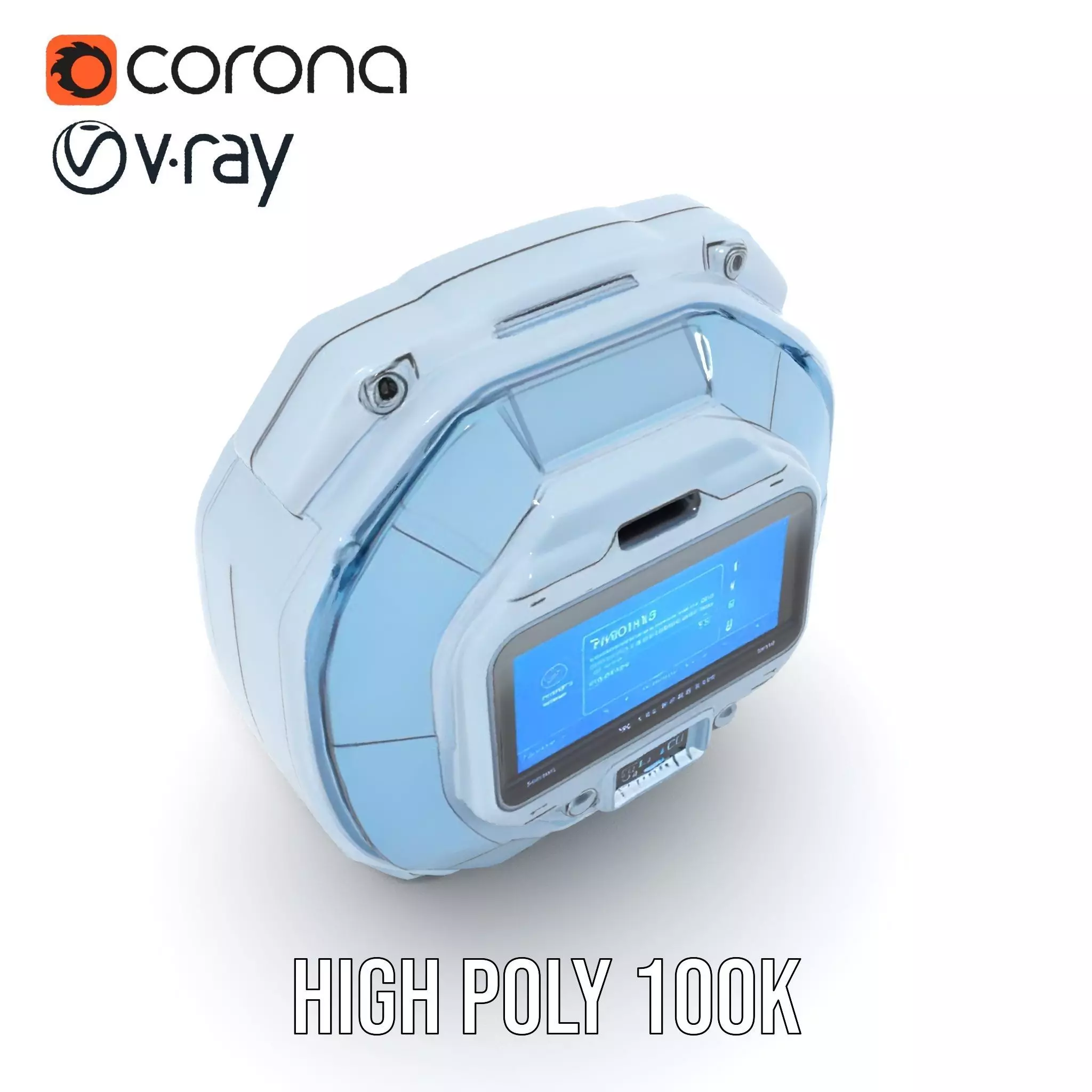 Futuristic WallMounted Interface model pack Low-poly 3D model_22