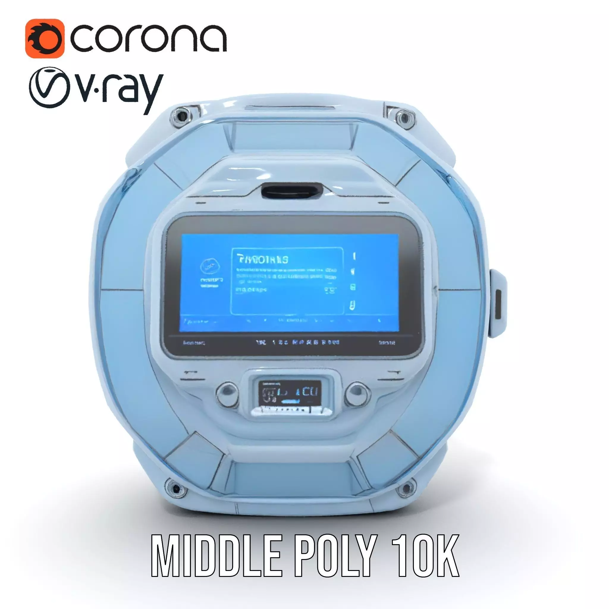 Futuristic WallMounted Interface model pack Low-poly 3D model_14