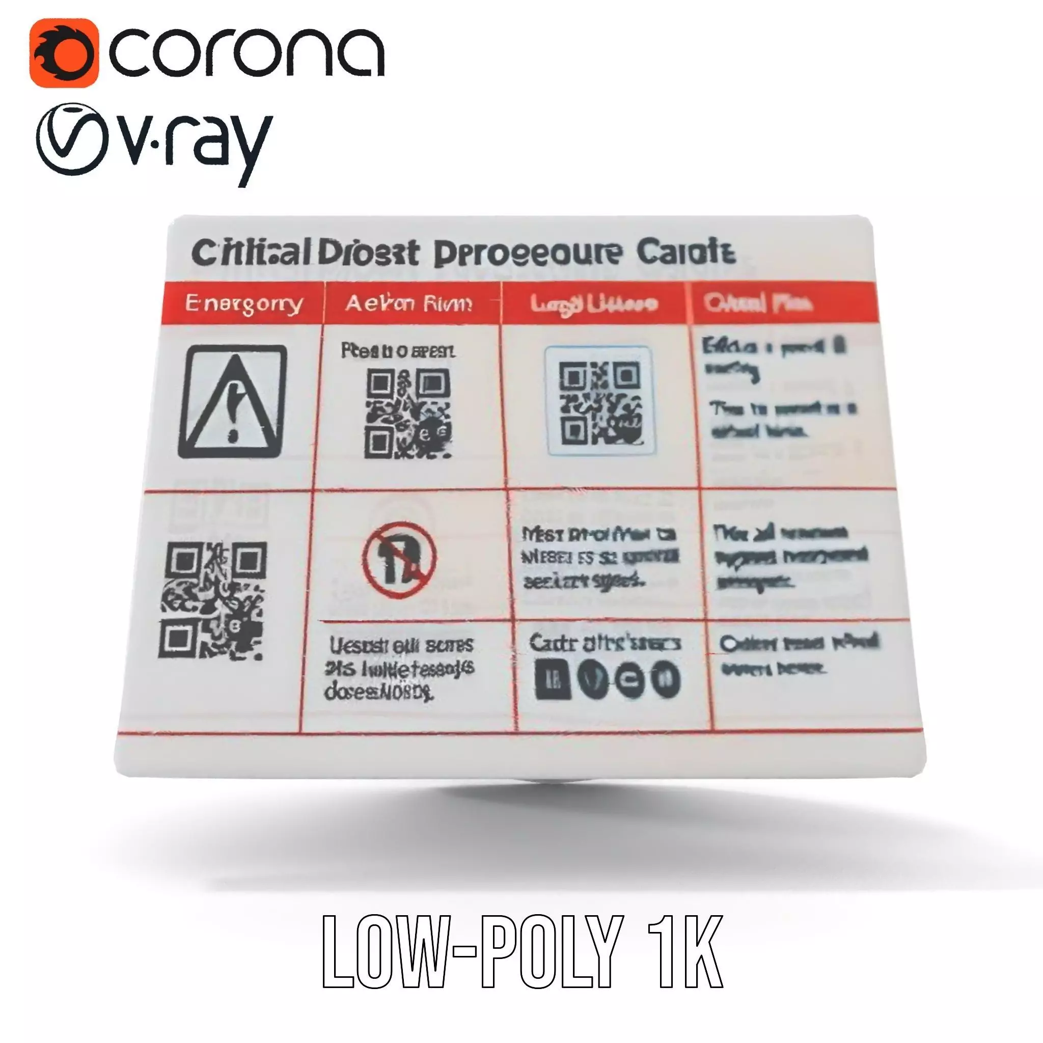 Critical Defrost Procedure Cards Model Pack Low-poly 3D model_8