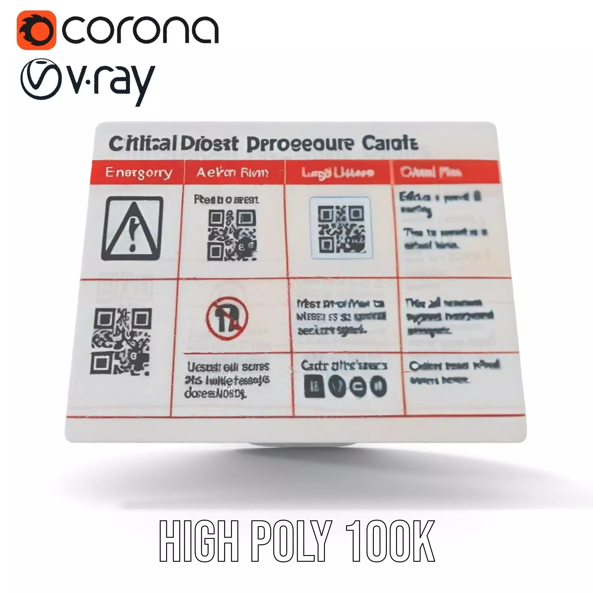Critical Defrost Procedure Cards Model Pack Low-poly 3D model_21