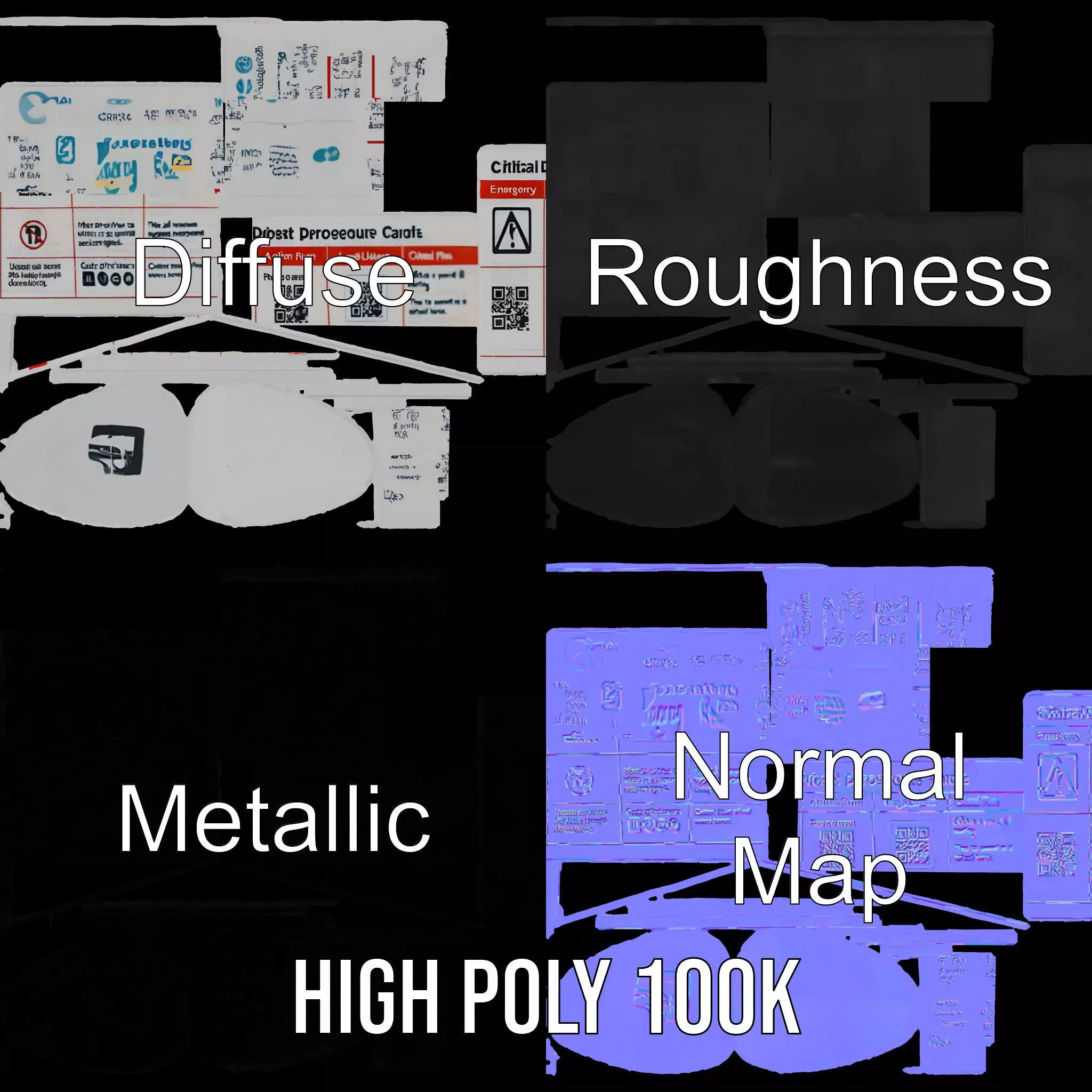 Critical Defrost Procedure Cards Model Pack Low-poly 3D model_4