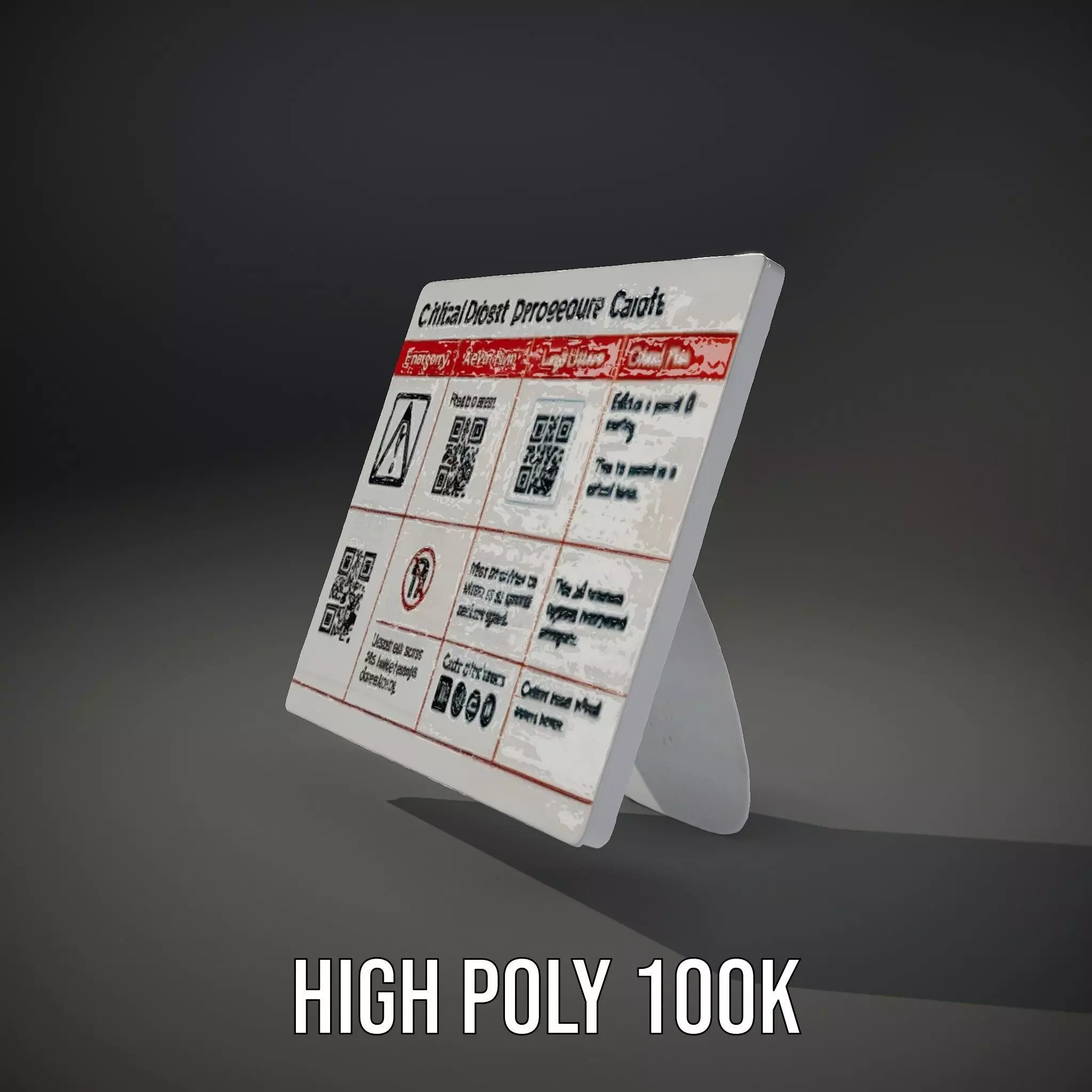 Critical Defrost Procedure Cards Model Pack Low-poly 3D model_11