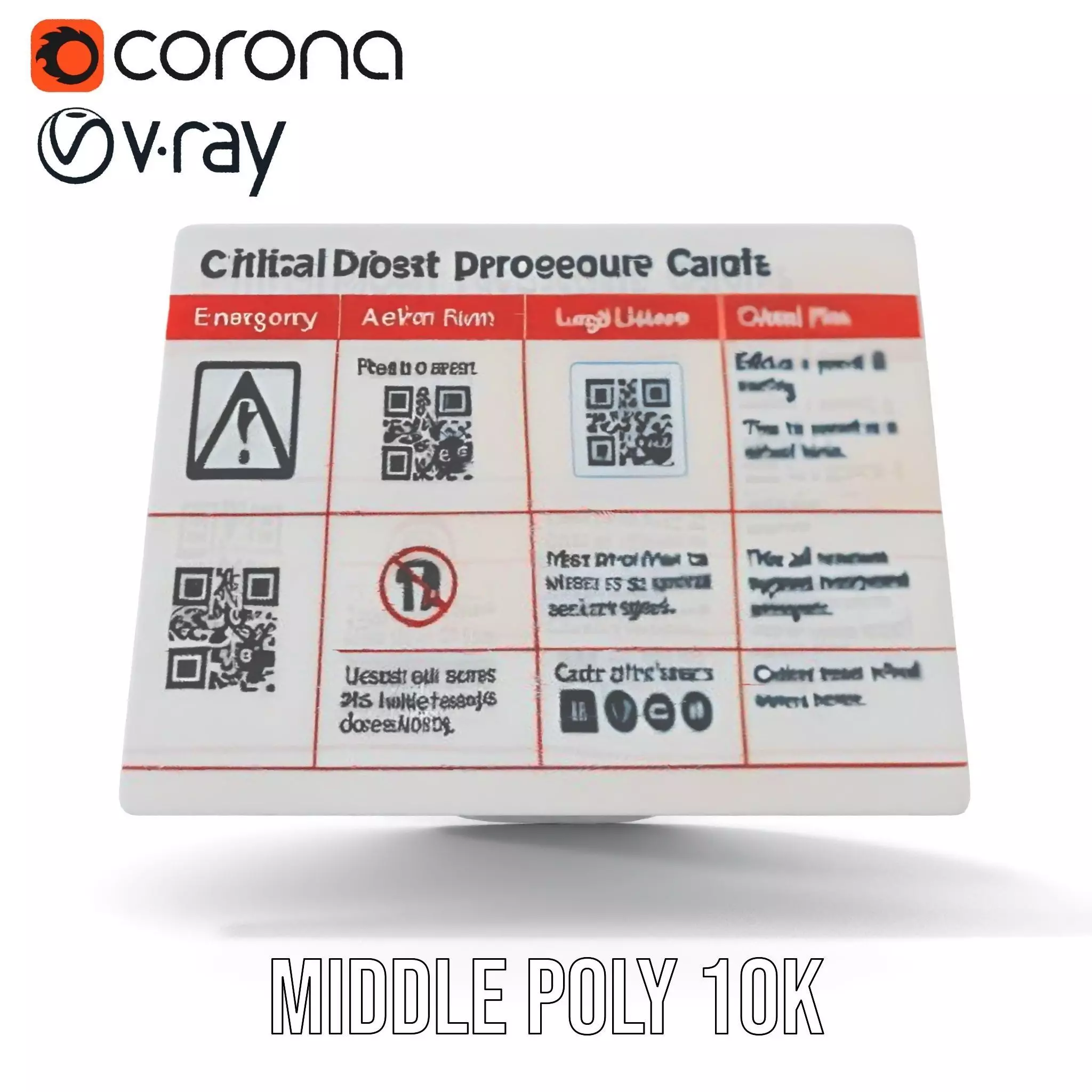 Critical Defrost Procedure Cards Model Pack Low-poly 3D model_7