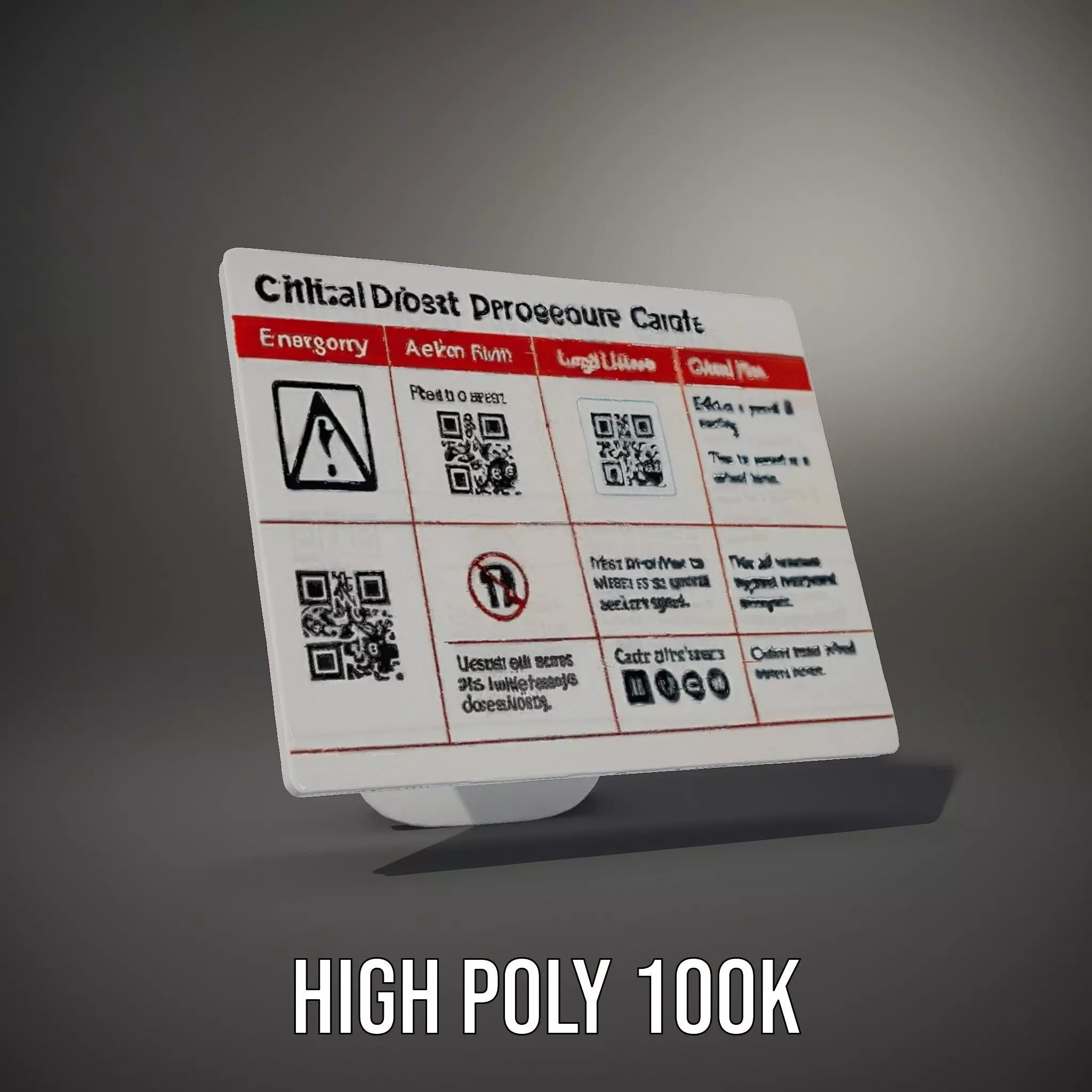 Critical Defrost Procedure Cards Model Pack Low-poly 3D model_9