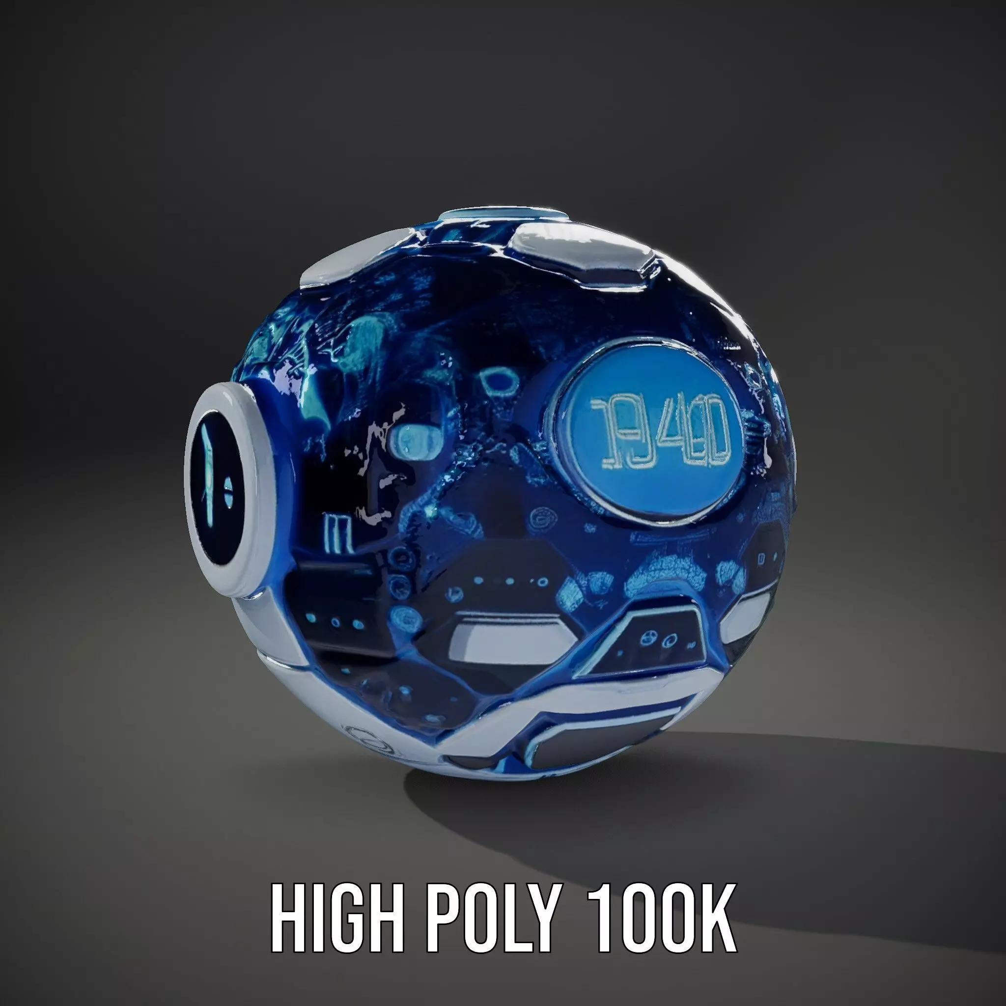 Holographic Interface Sphere Model Pack Low-poly 3D model_9