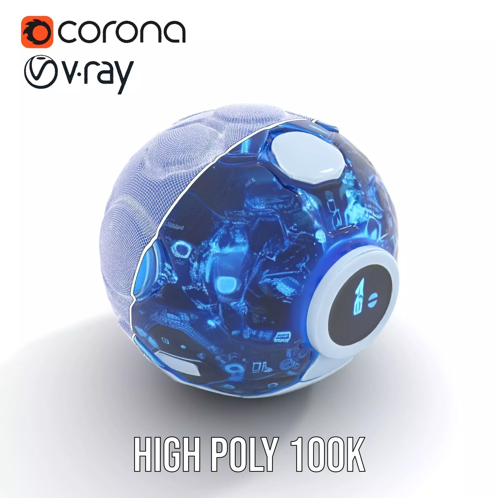Holographic Interface Sphere Model Pack Low-poly 3D model_27