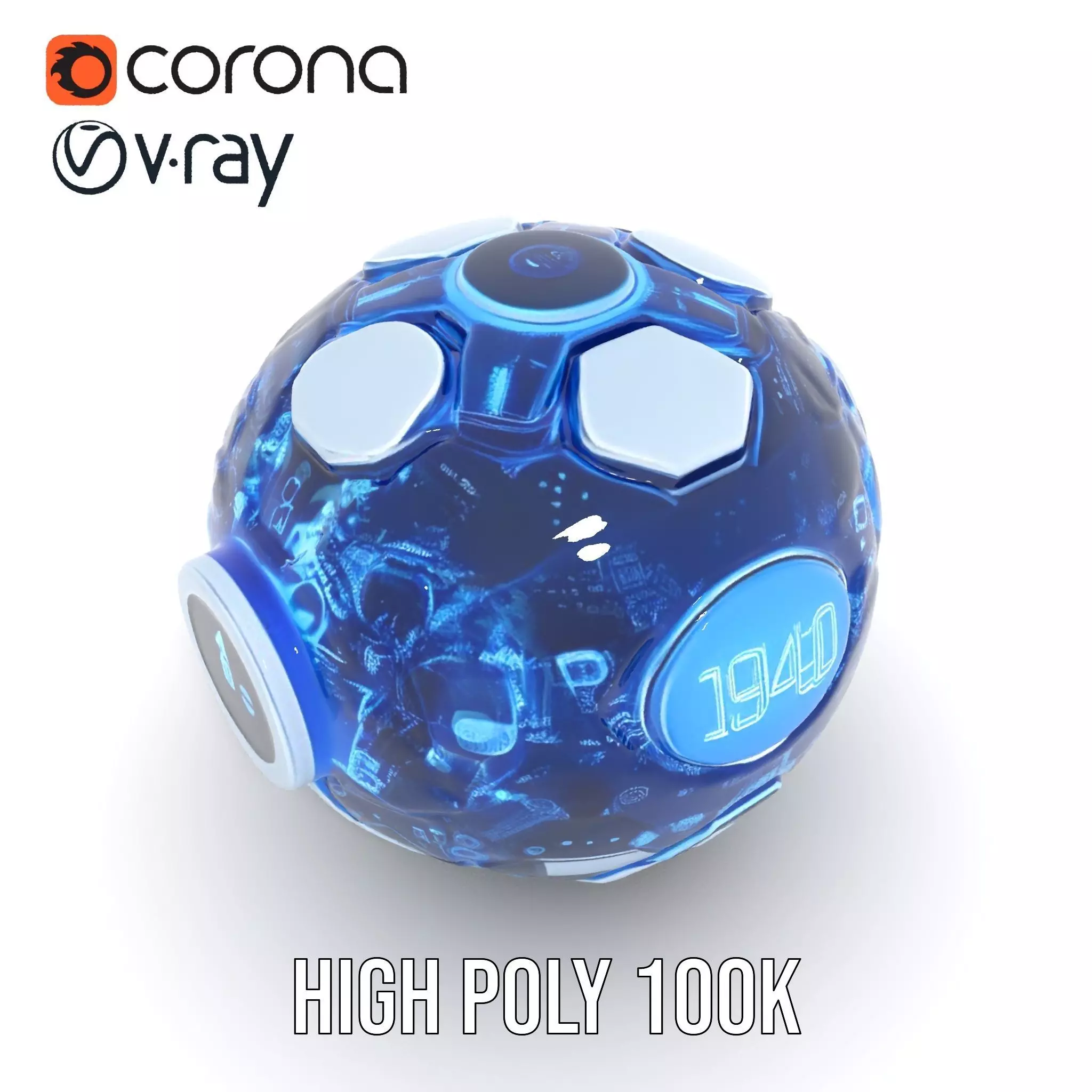 Holographic Interface Sphere Model Pack Low-poly 3D model_33