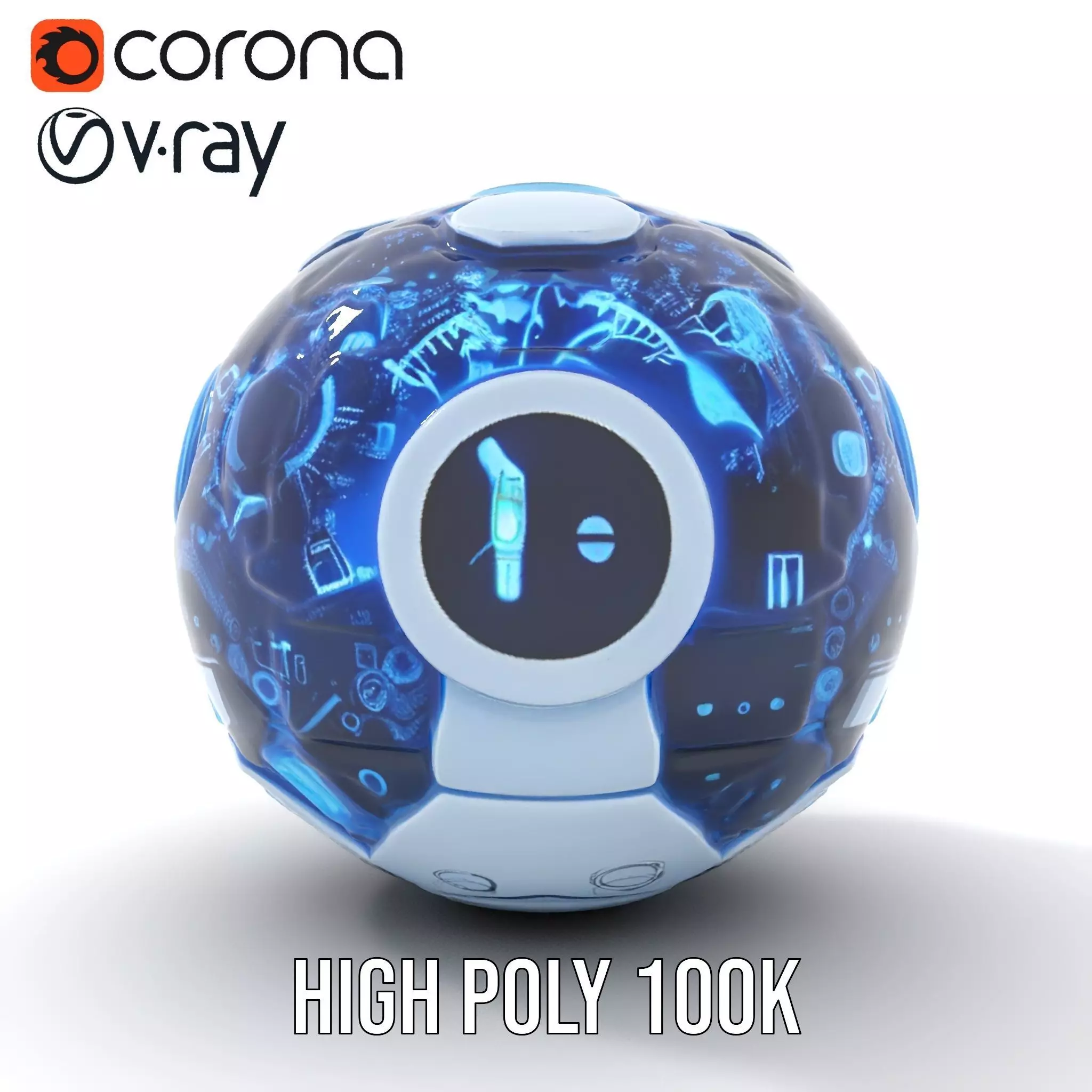 Holographic Interface Sphere Model Pack Low-poly 3D model_24