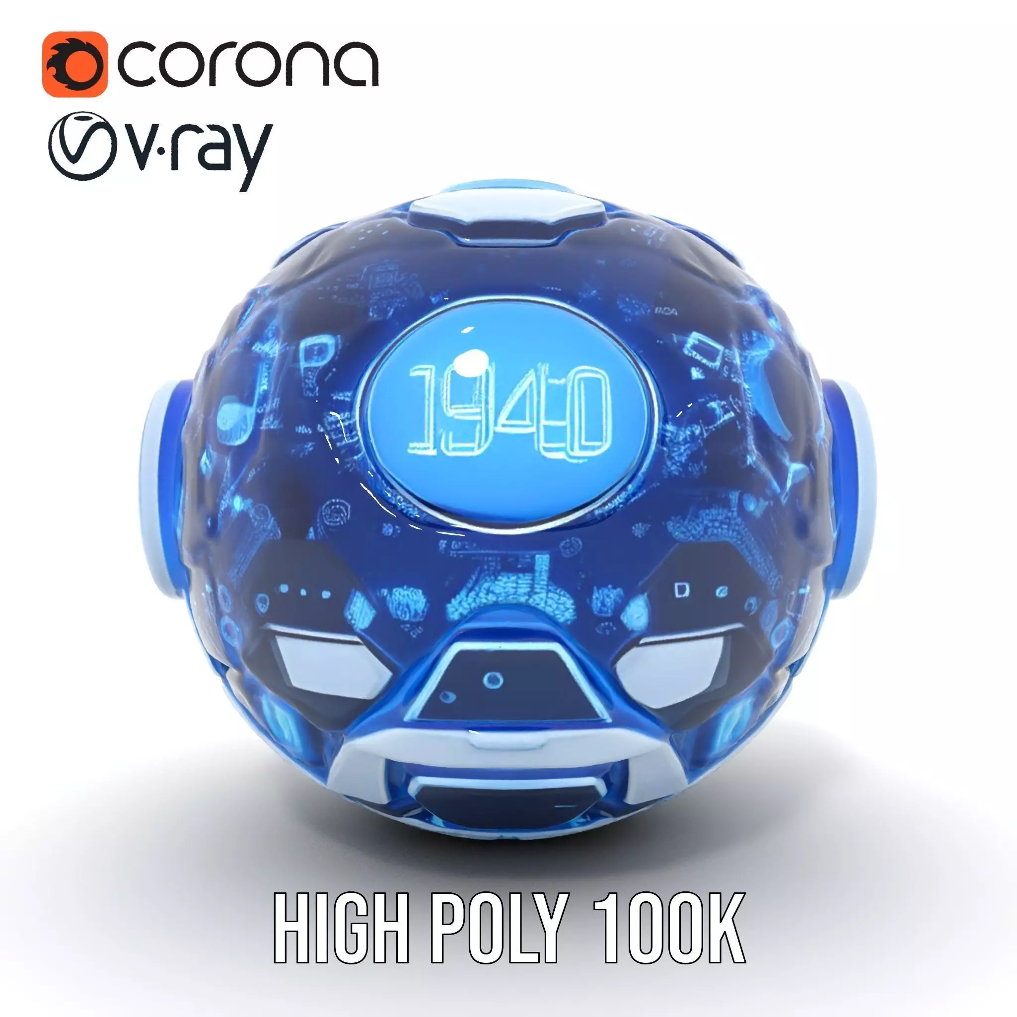 Holographic Interface Sphere Model Pack Low-poly 3D model_21