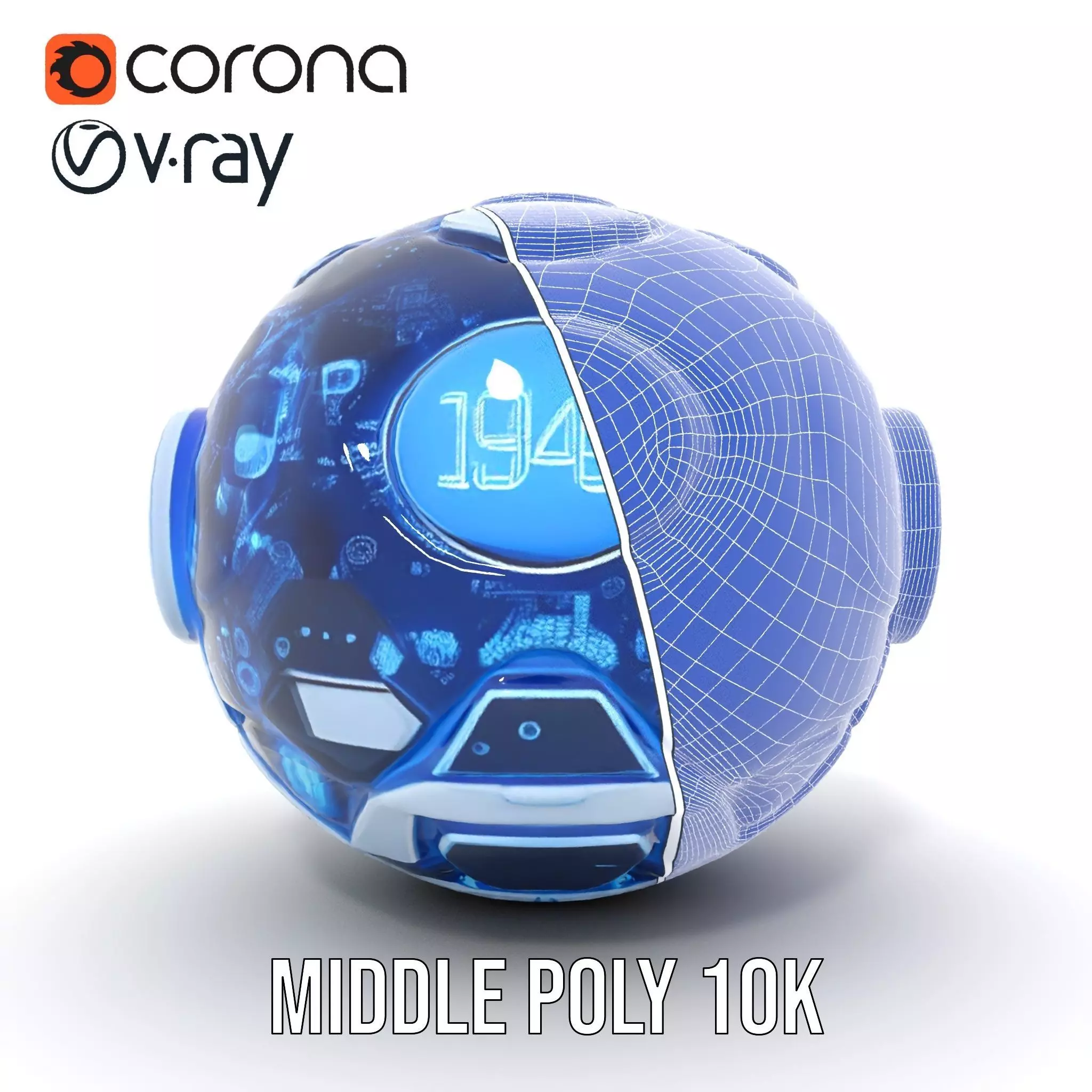 Holographic Interface Sphere Model Pack Low-poly 3D model_28