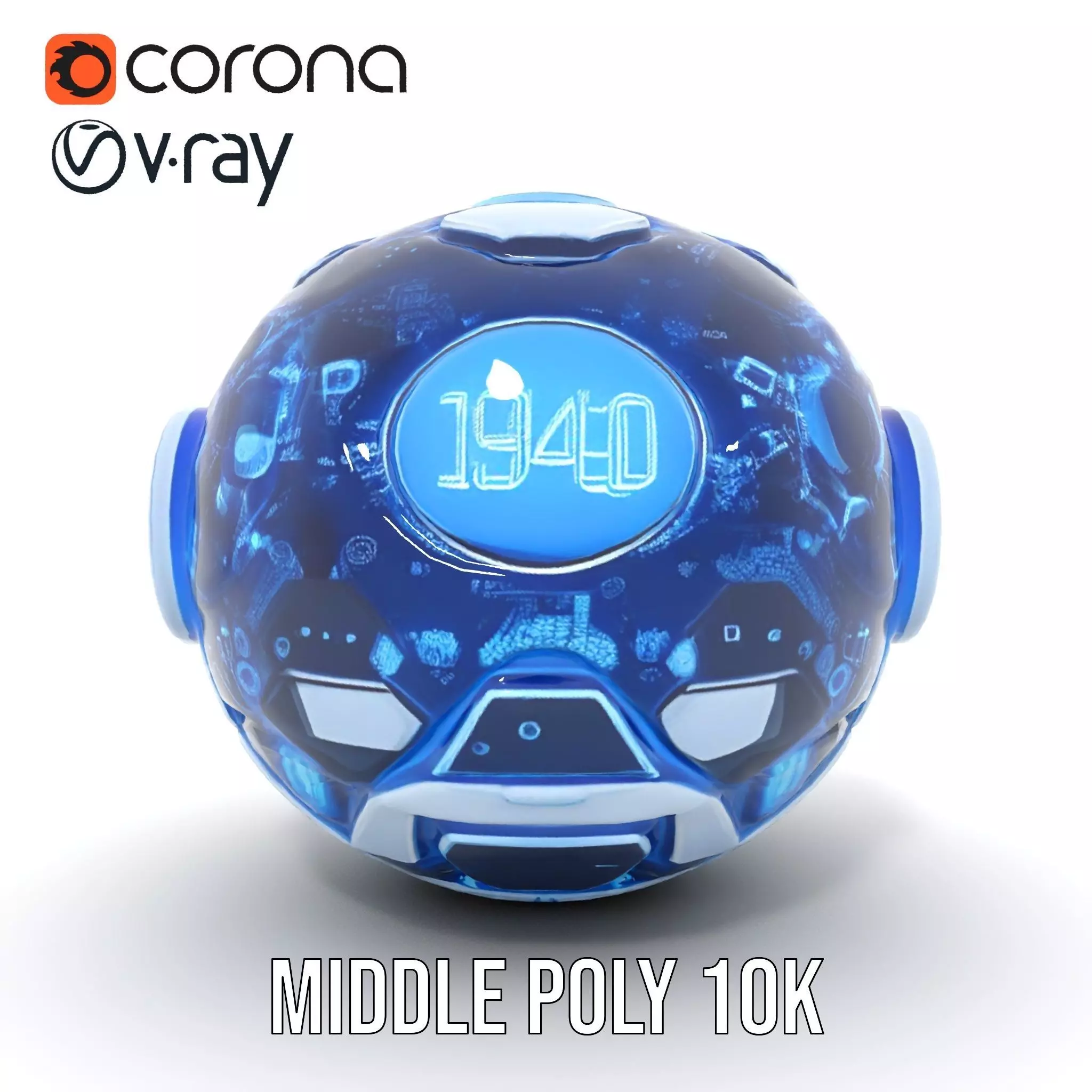 Holographic Interface Sphere Model Pack Low-poly 3D model_16