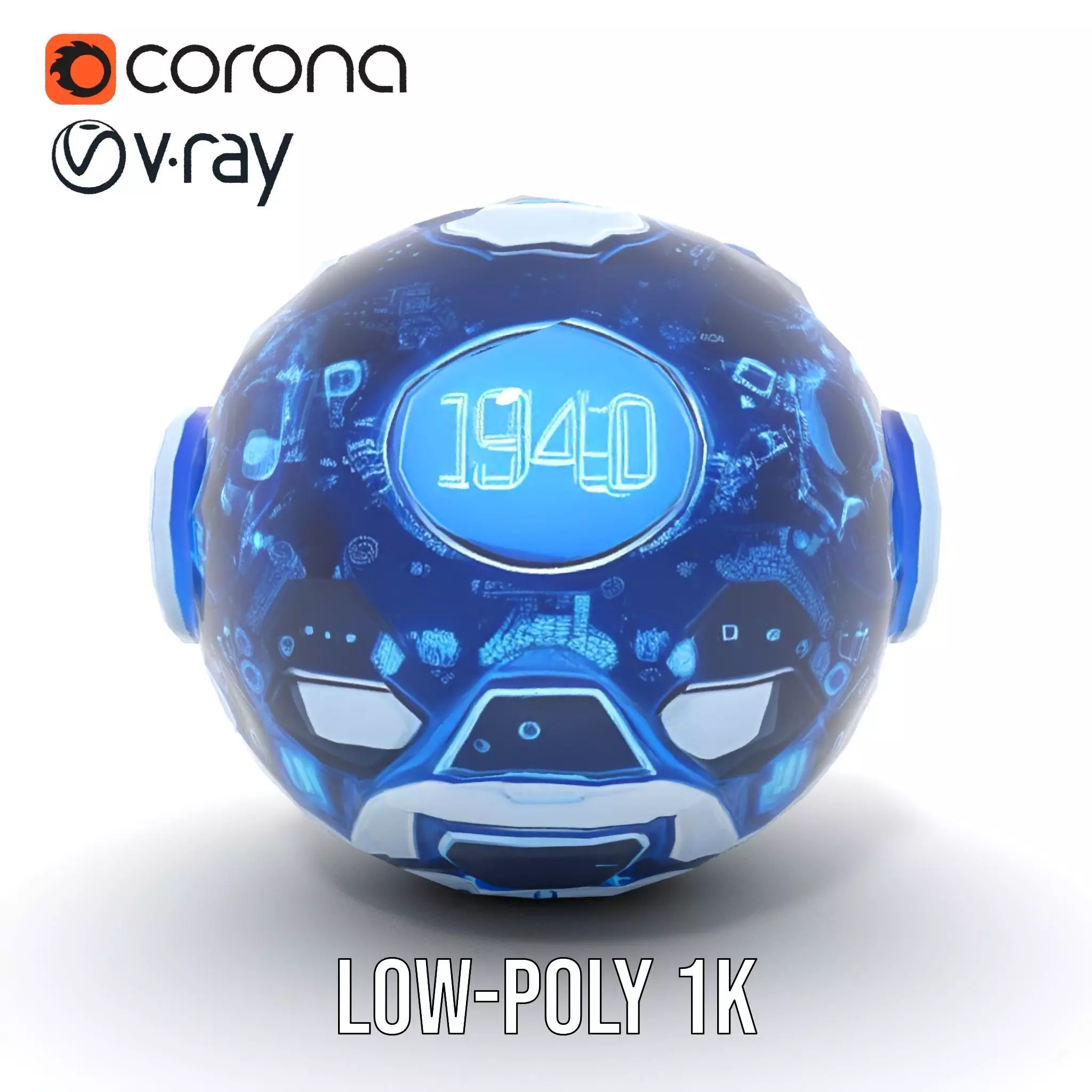 Holographic Interface Sphere Model Pack Low-poly 3D model_17