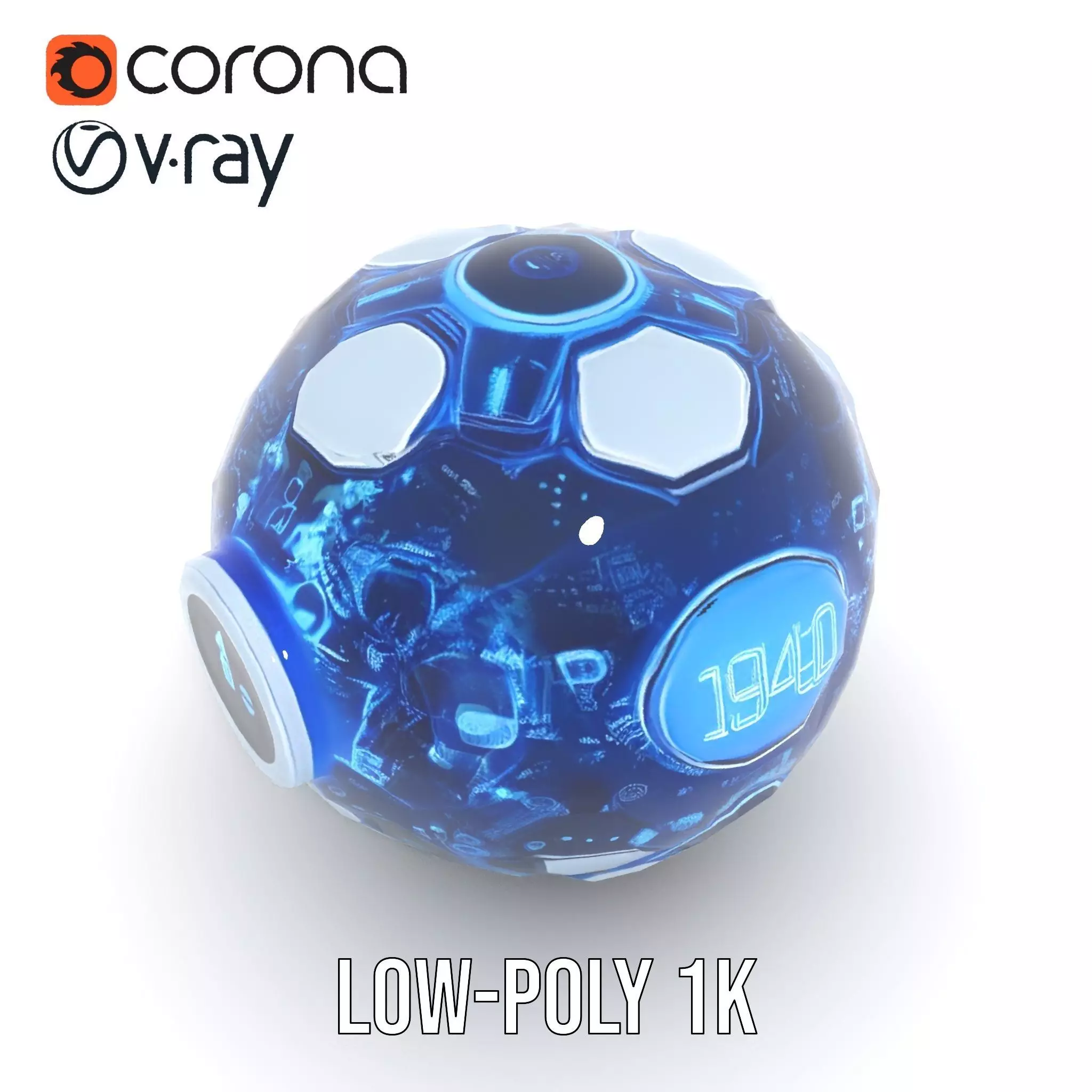 Holographic Interface Sphere Model Pack Low-poly 3D model_10