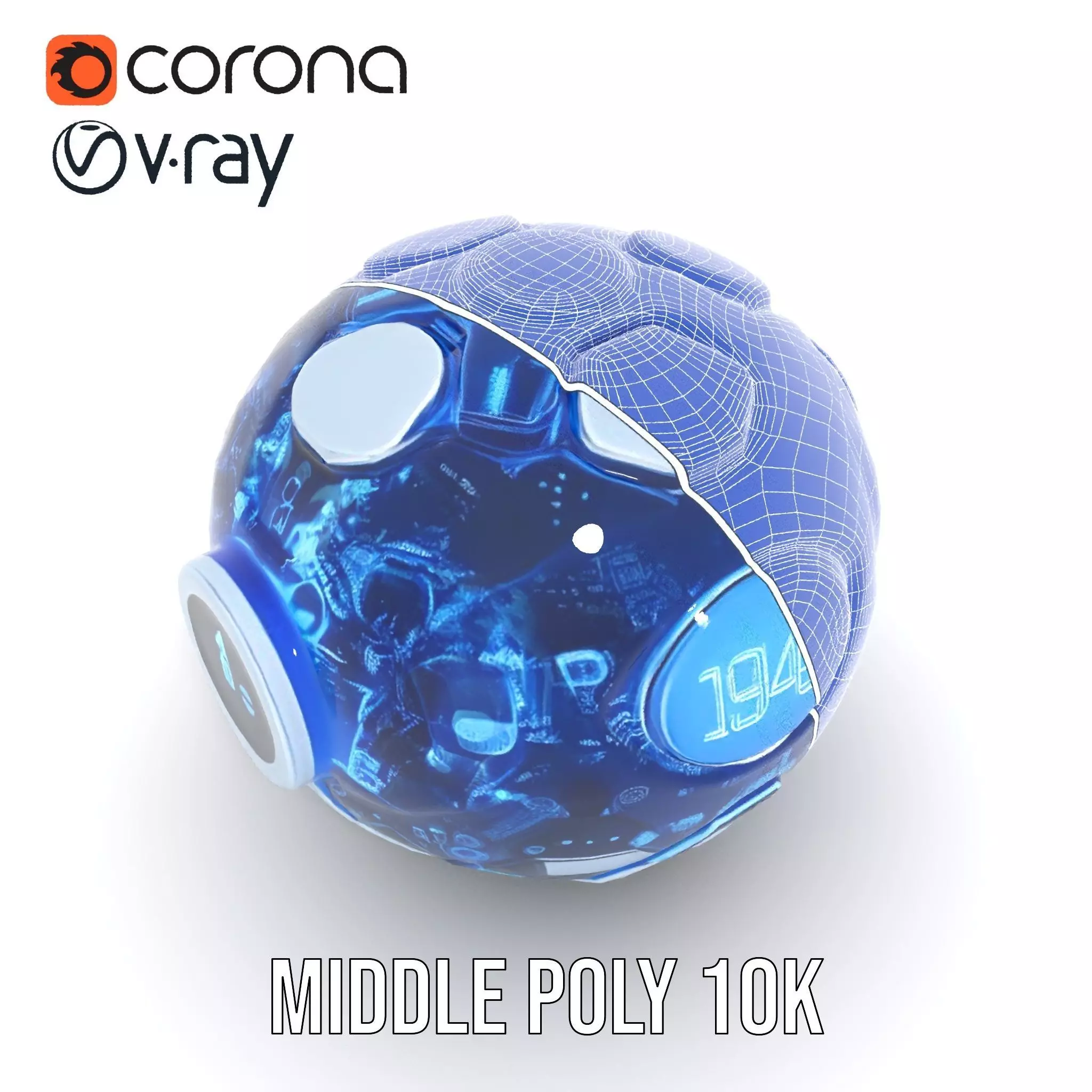 Holographic Interface Sphere Model Pack Low-poly 3D model_25