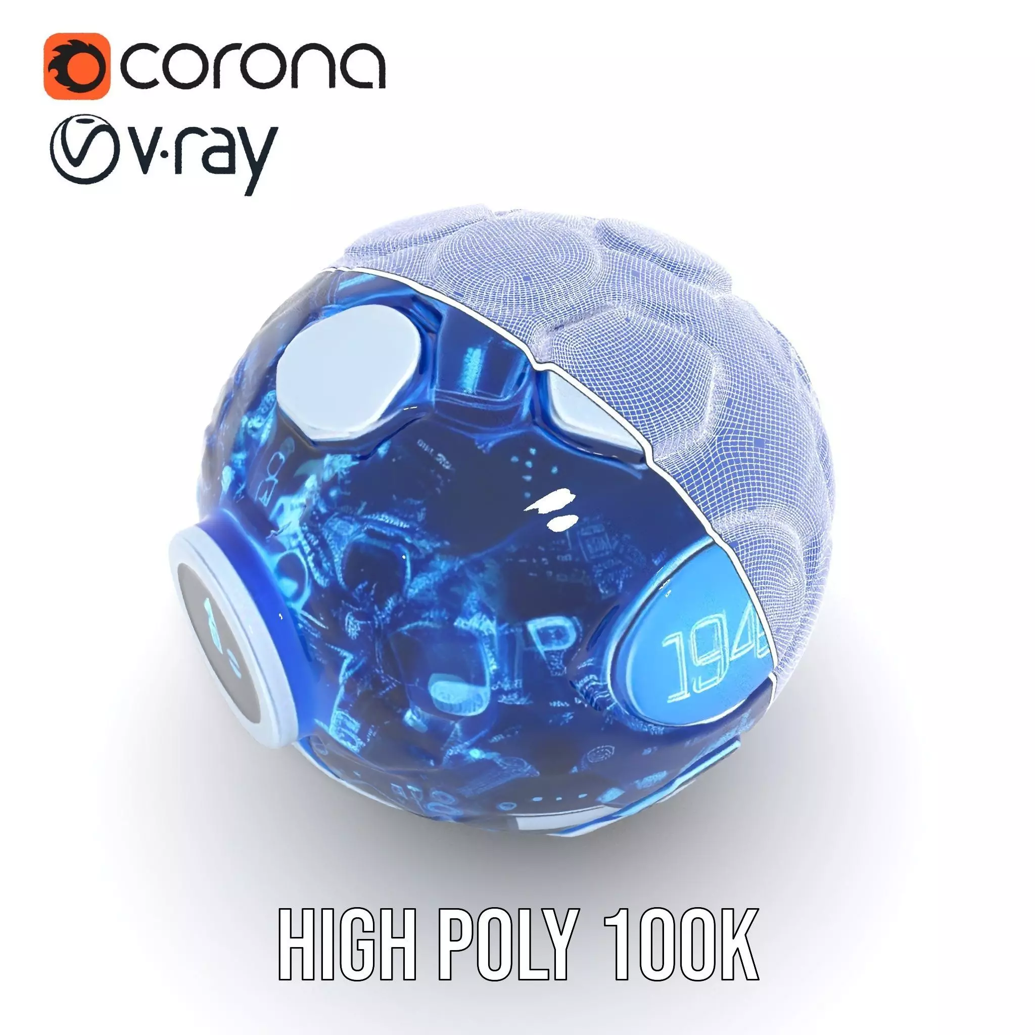 Holographic Interface Sphere Model Pack Low-poly 3D model_30