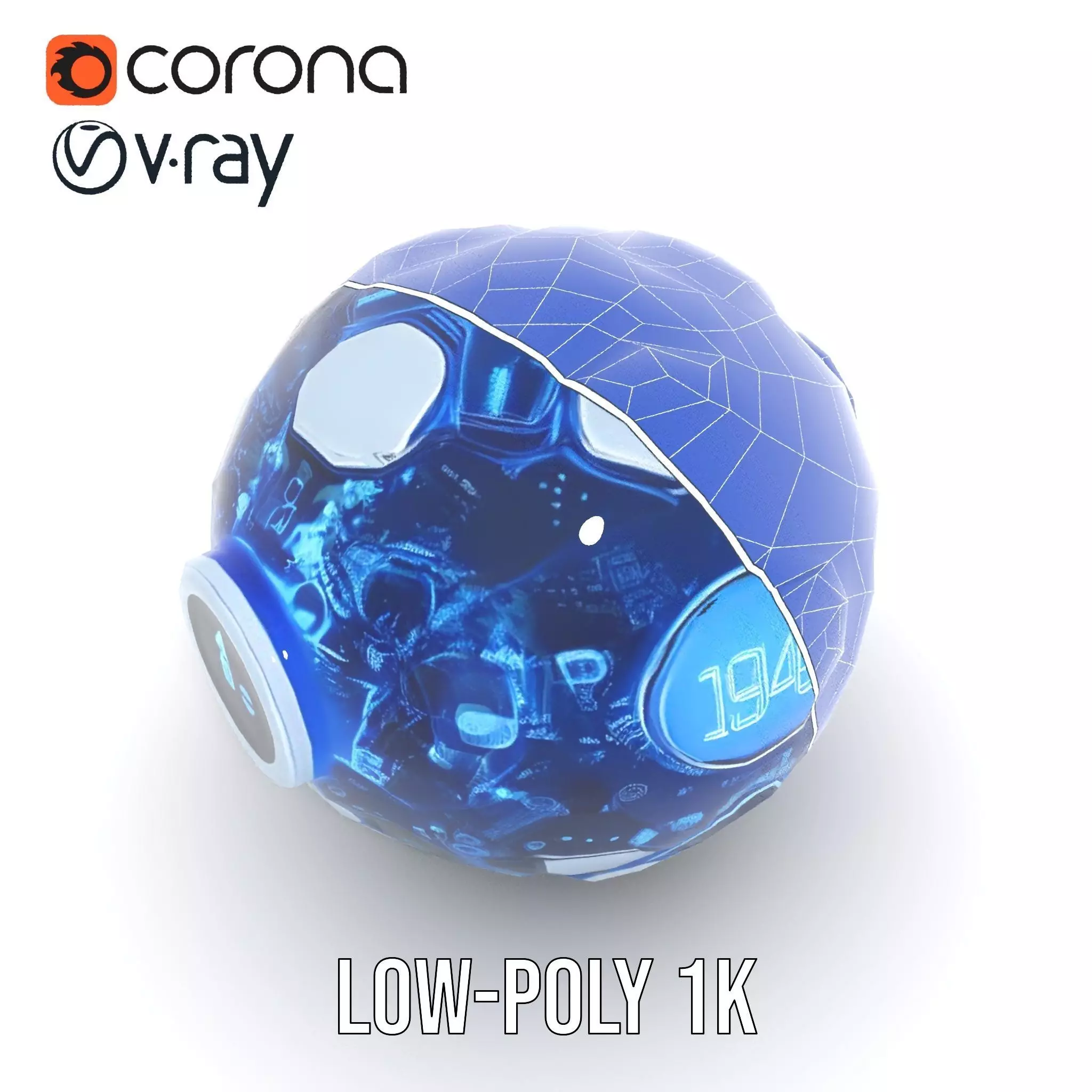 Holographic Interface Sphere Model Pack Low-poly 3D model_20