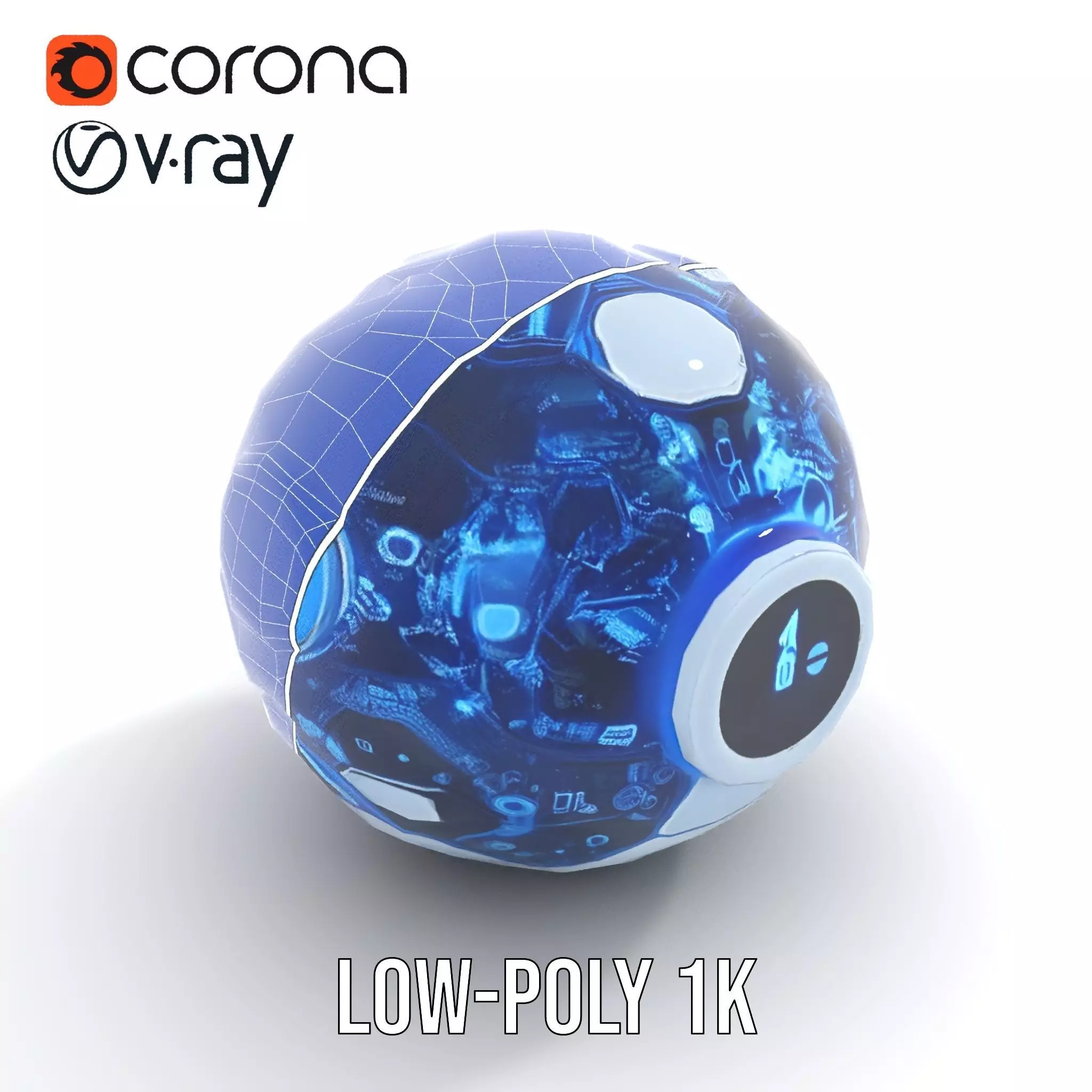 Holographic Interface Sphere Model Pack Low-poly 3D model_26
