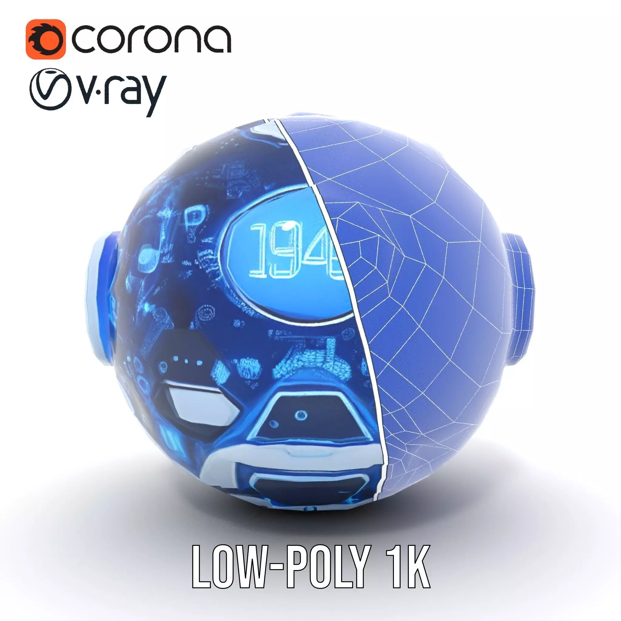 Holographic Interface Sphere Model Pack Low-poly 3D model_29