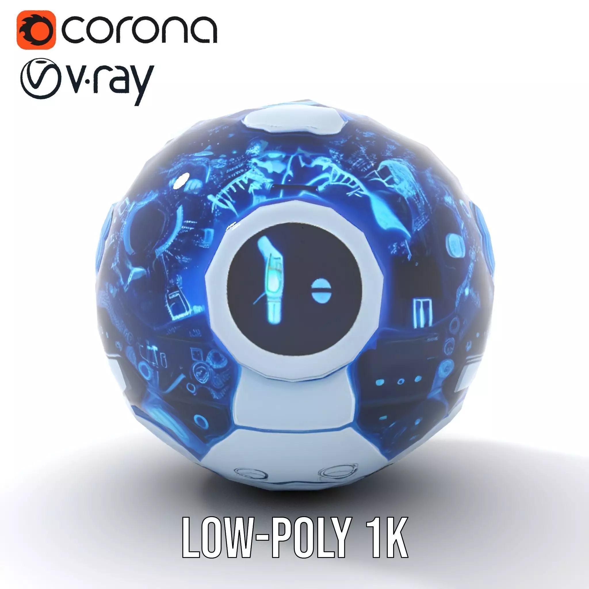 Holographic Interface Sphere Model Pack Low-poly 3D model_13