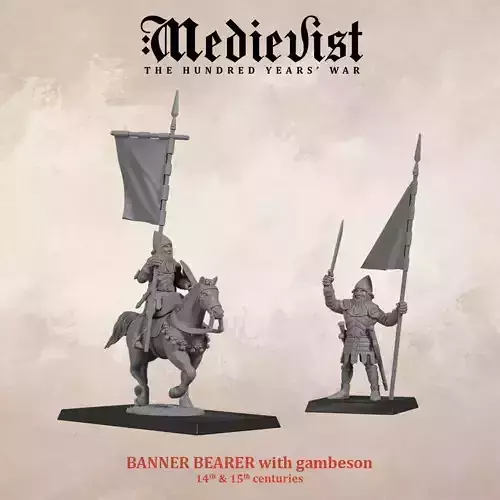 Banner bearer with gambeson 14th and 15th centuries 3D print model