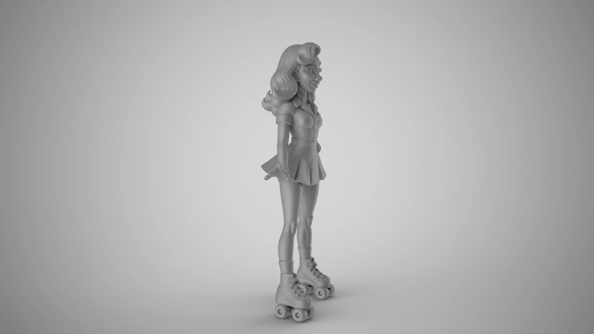 Roller Skating Waitress 3D print model_1