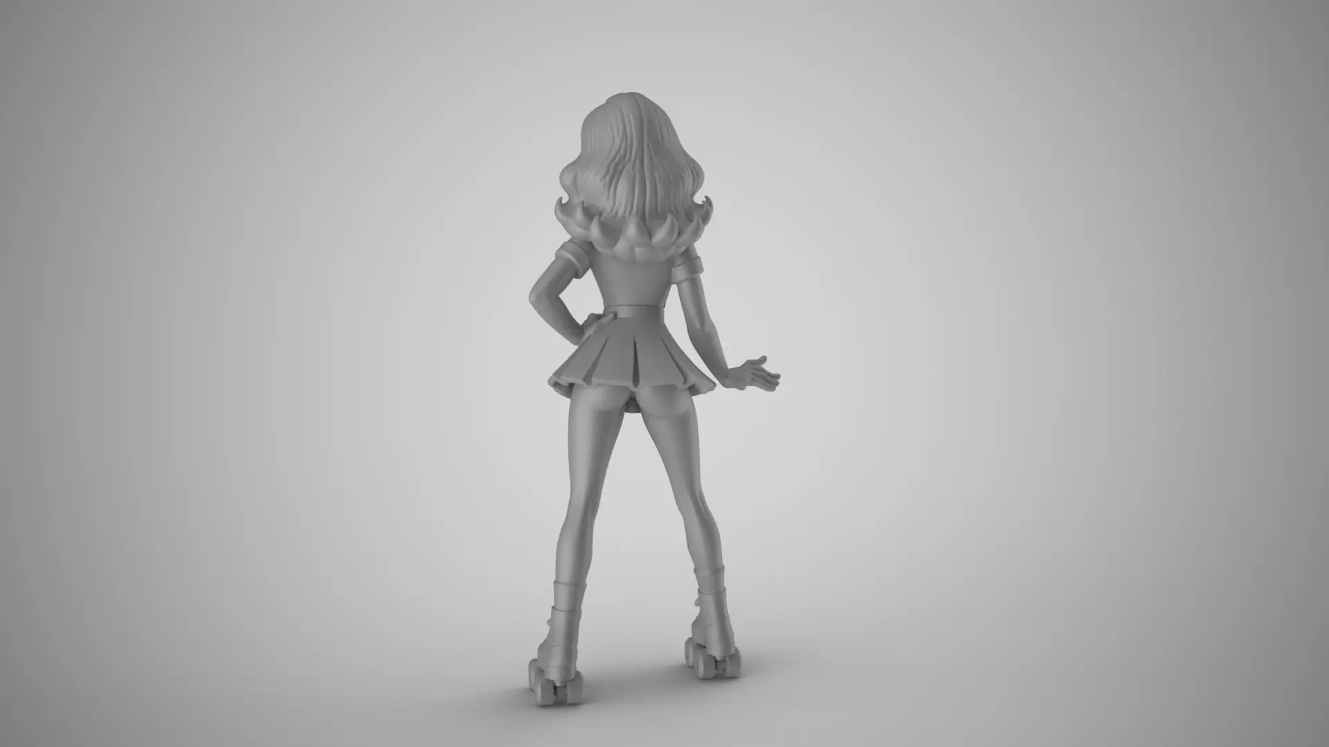 Roller Skating Waitress 3D print model_4