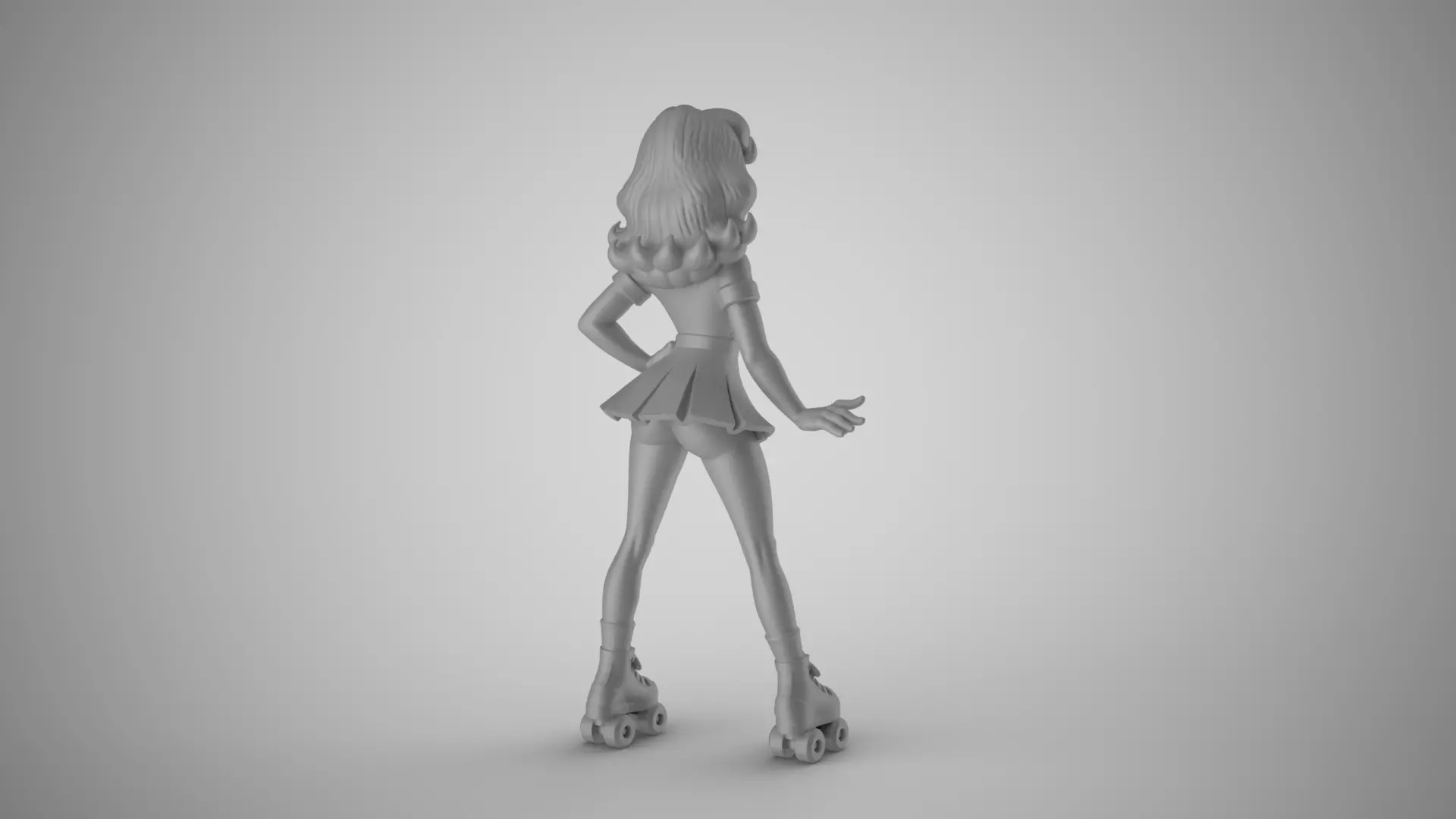 Roller Skating Waitress 3D print model_3