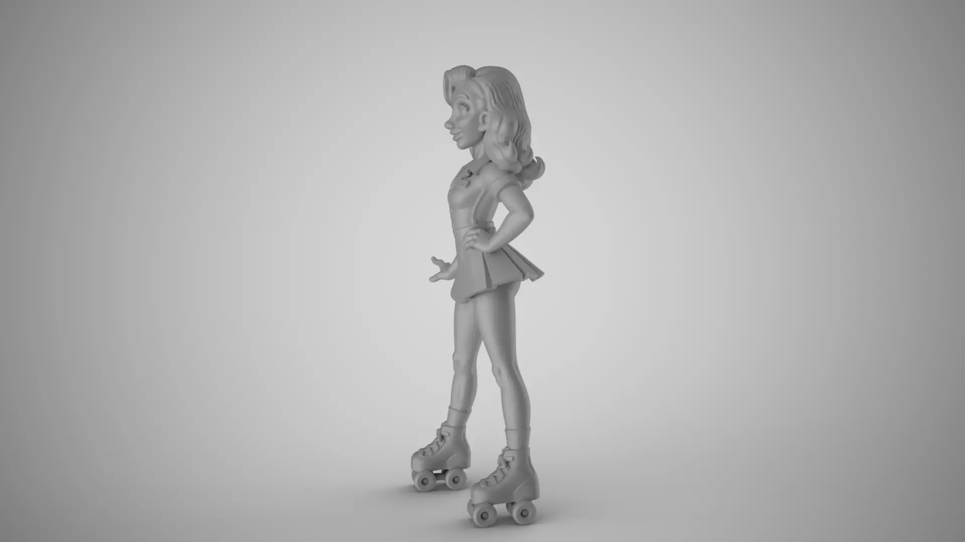 Roller Skating Waitress 3D print model_6