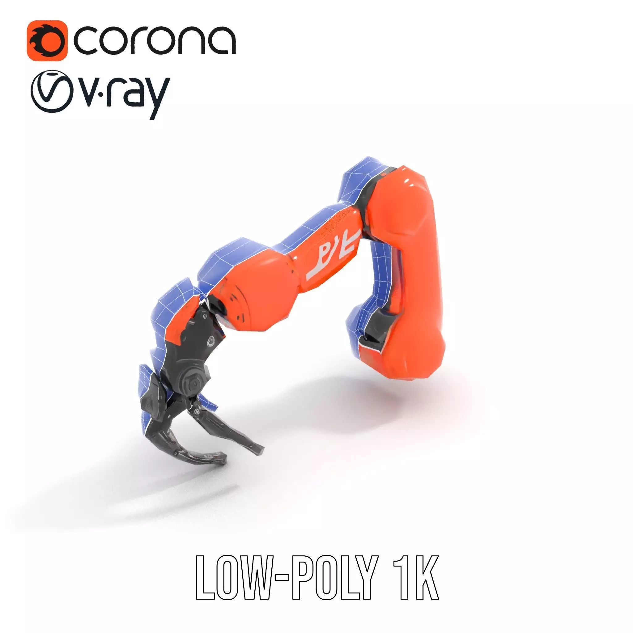 Mechanical Robotic Arm Model Pack Low-poly 3D model_23