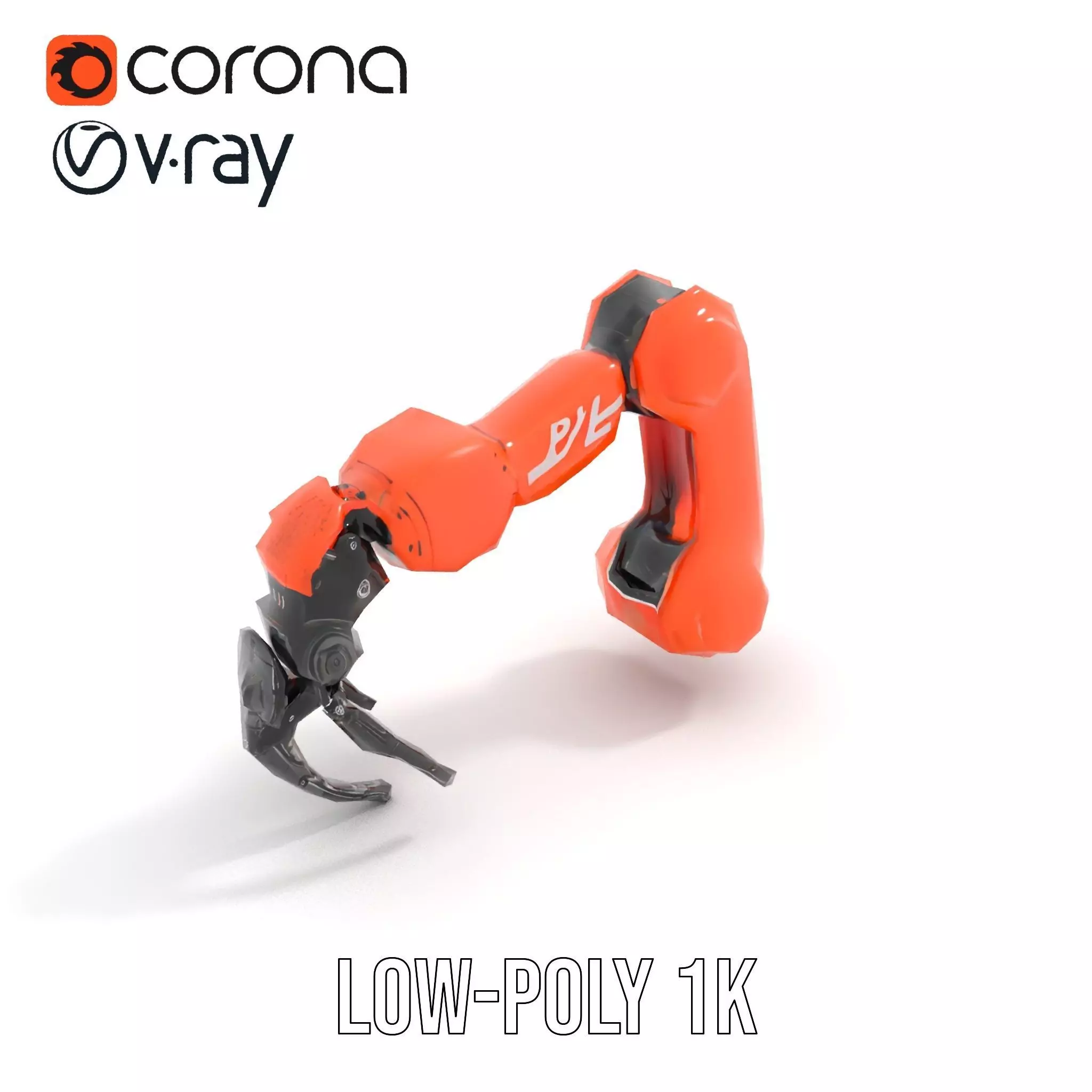 Mechanical Robotic Arm Model Pack Low-poly 3D model_8