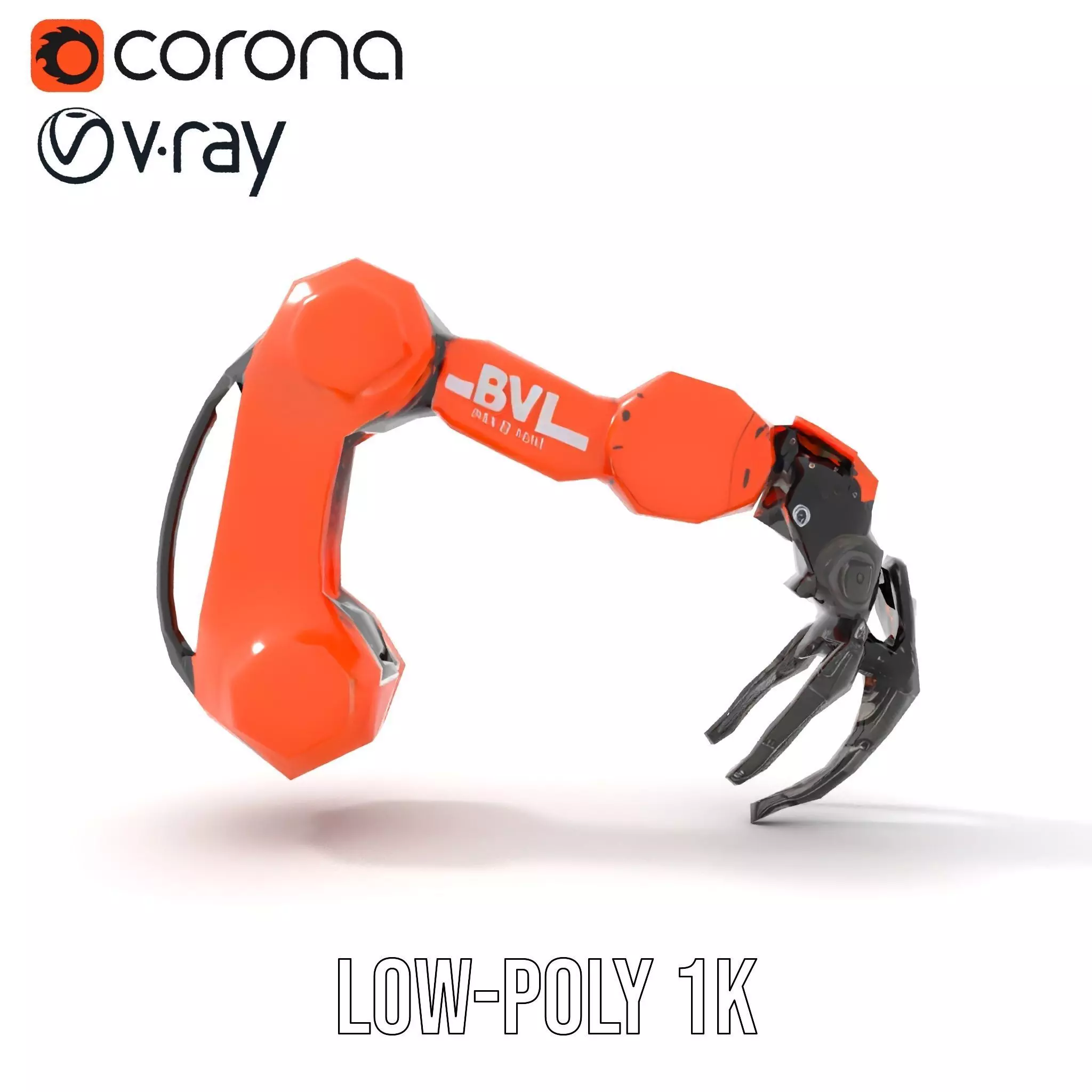 Mechanical Robotic Arm Model Pack Low-poly 3D model_10