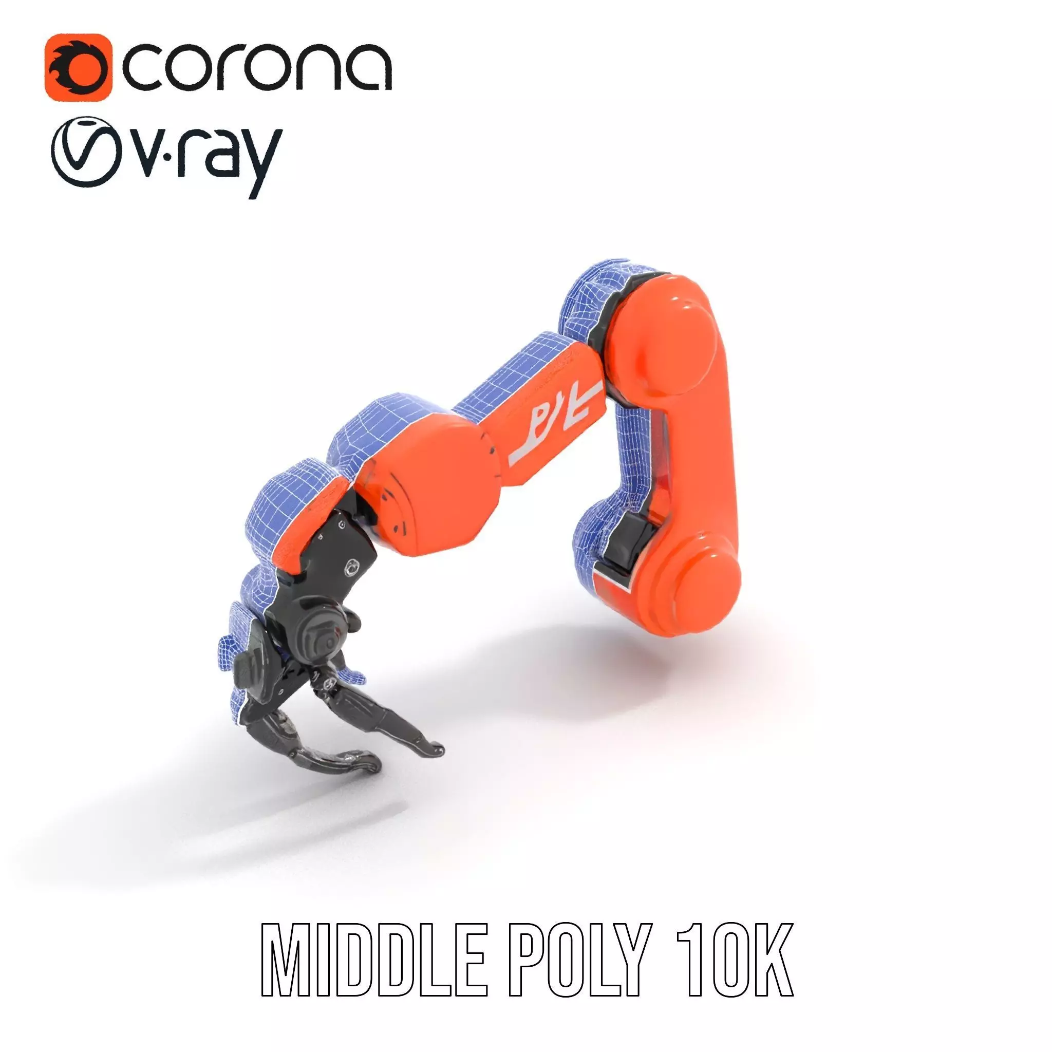 Mechanical Robotic Arm Model Pack Low-poly 3D model_16