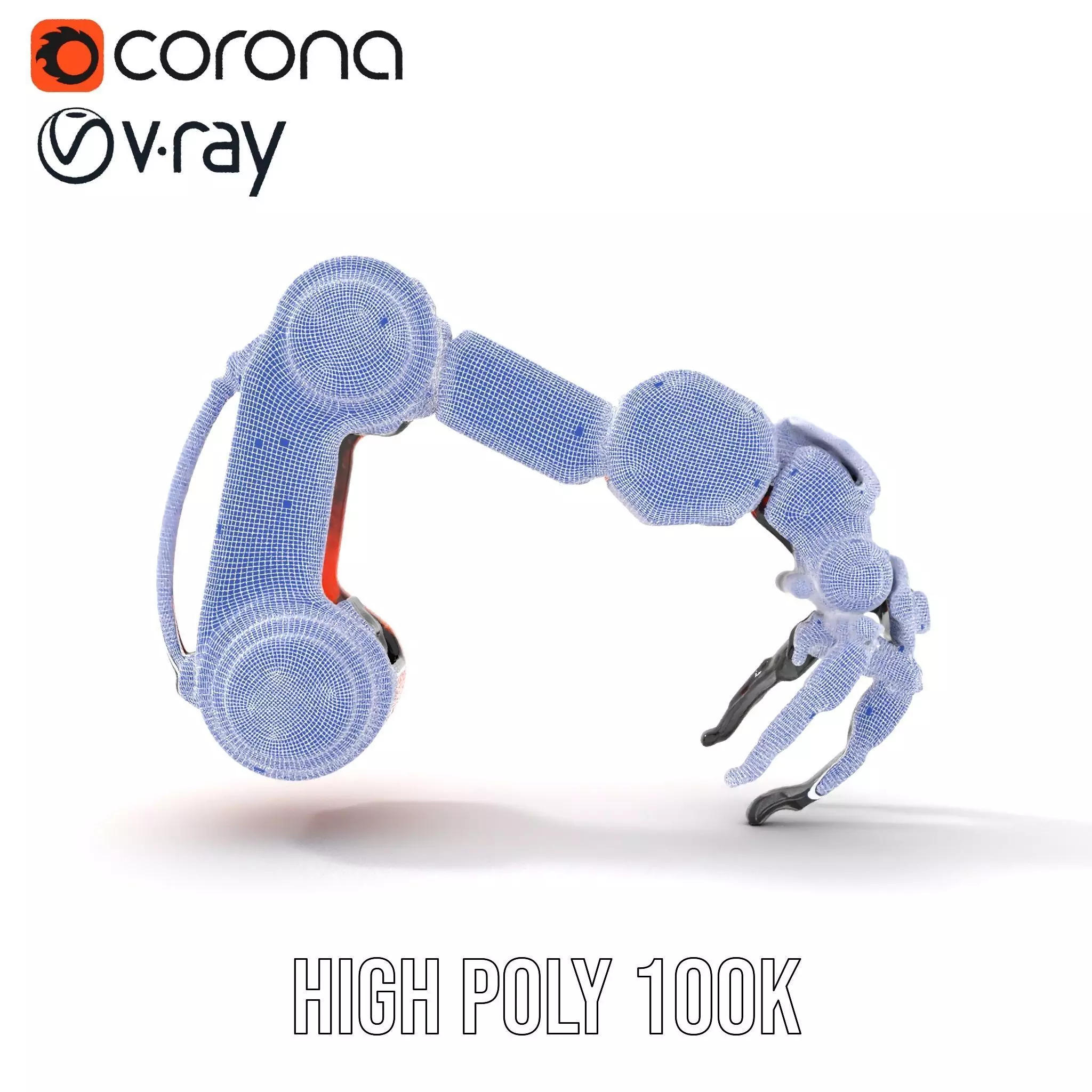 Mechanical Robotic Arm Model Pack Low-poly 3D model_33