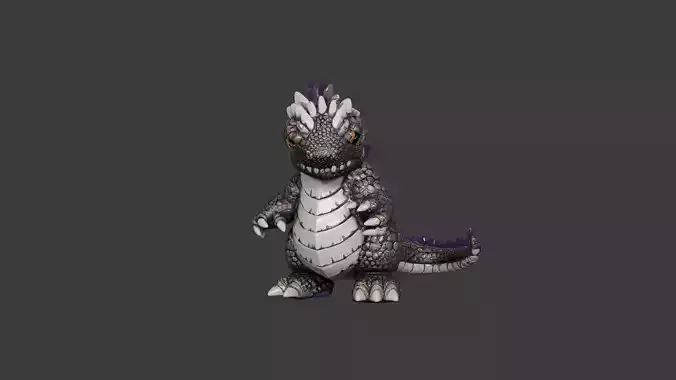 Mini Godzilla Stylized Monster 3D Model 